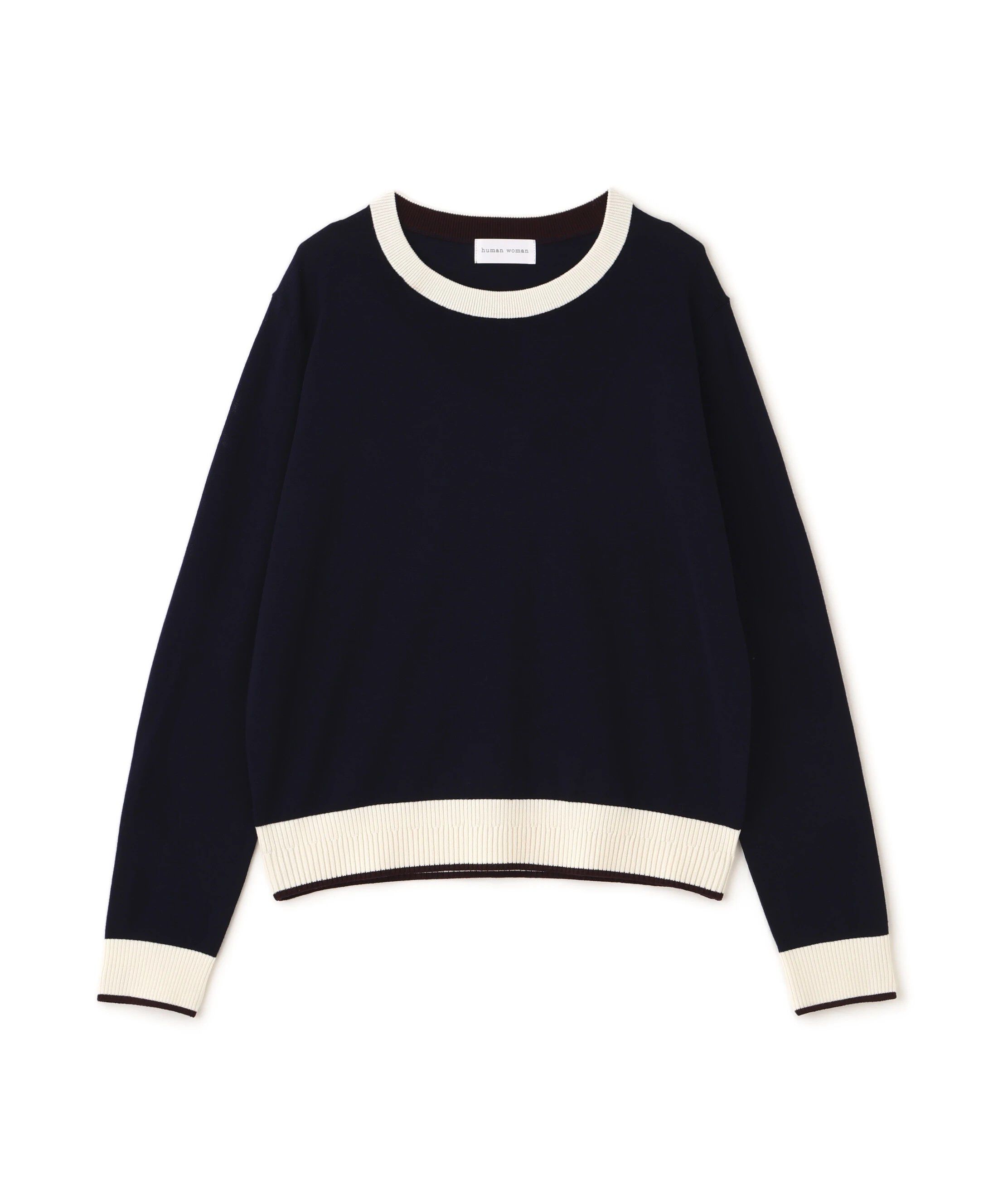  「梳毛ライン入りニットプルオーバー」|ニット・セーター|