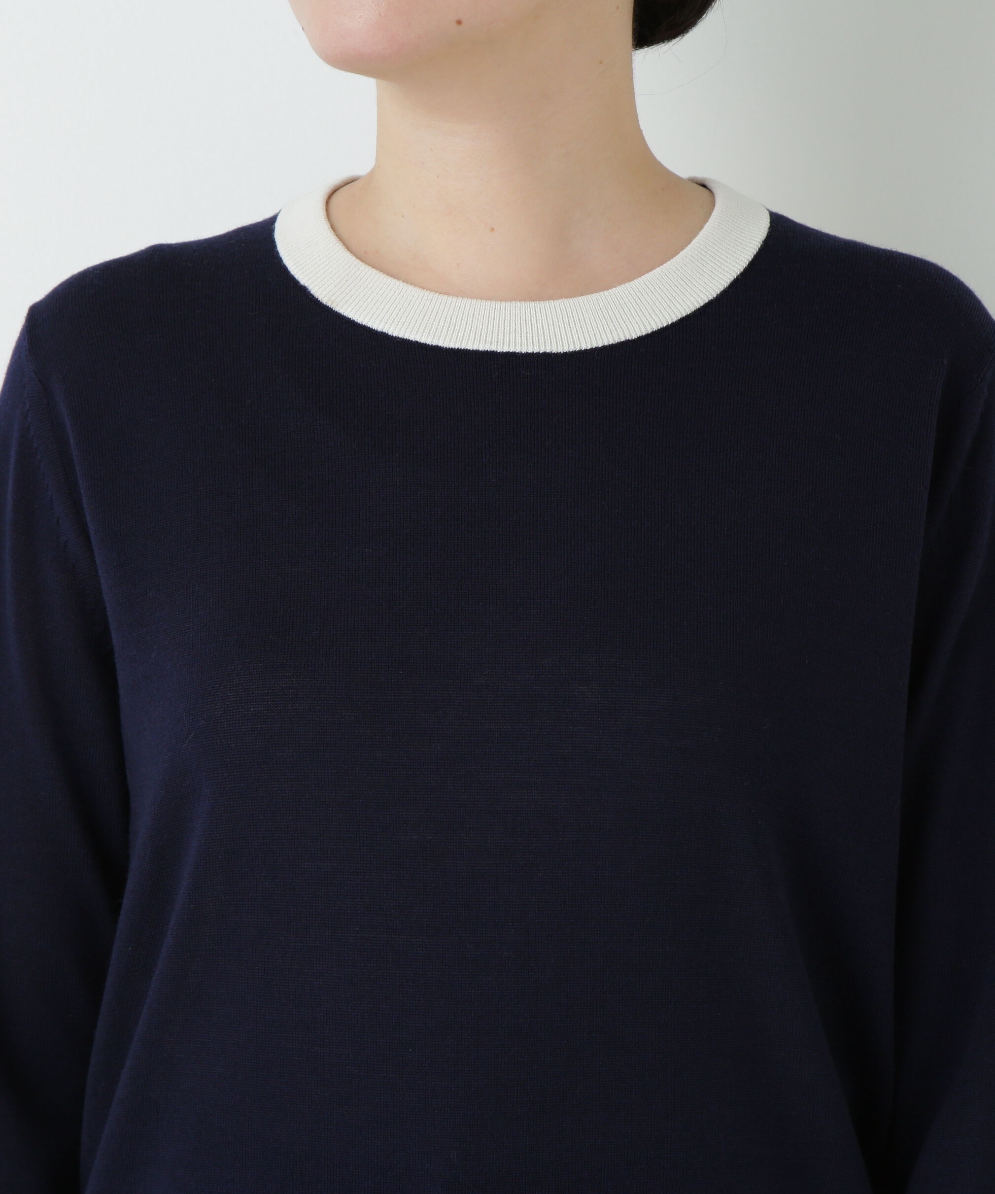  「梳毛ライン入りニットプルオーバー」|ニット・セーター|