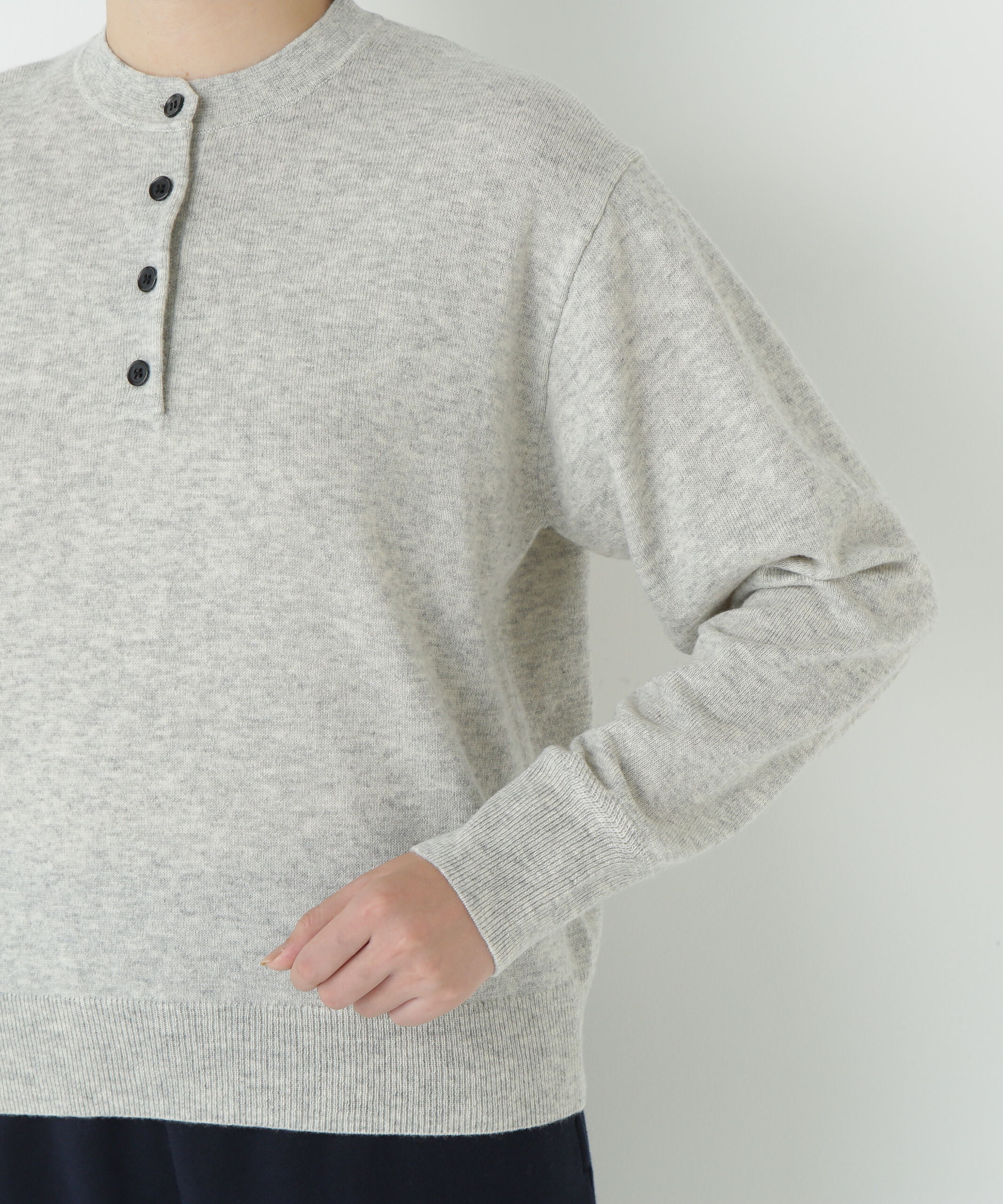  「≪洗える≫ウールＭＩＸヘンリーネックプルオーバー」|ニット・セーター|