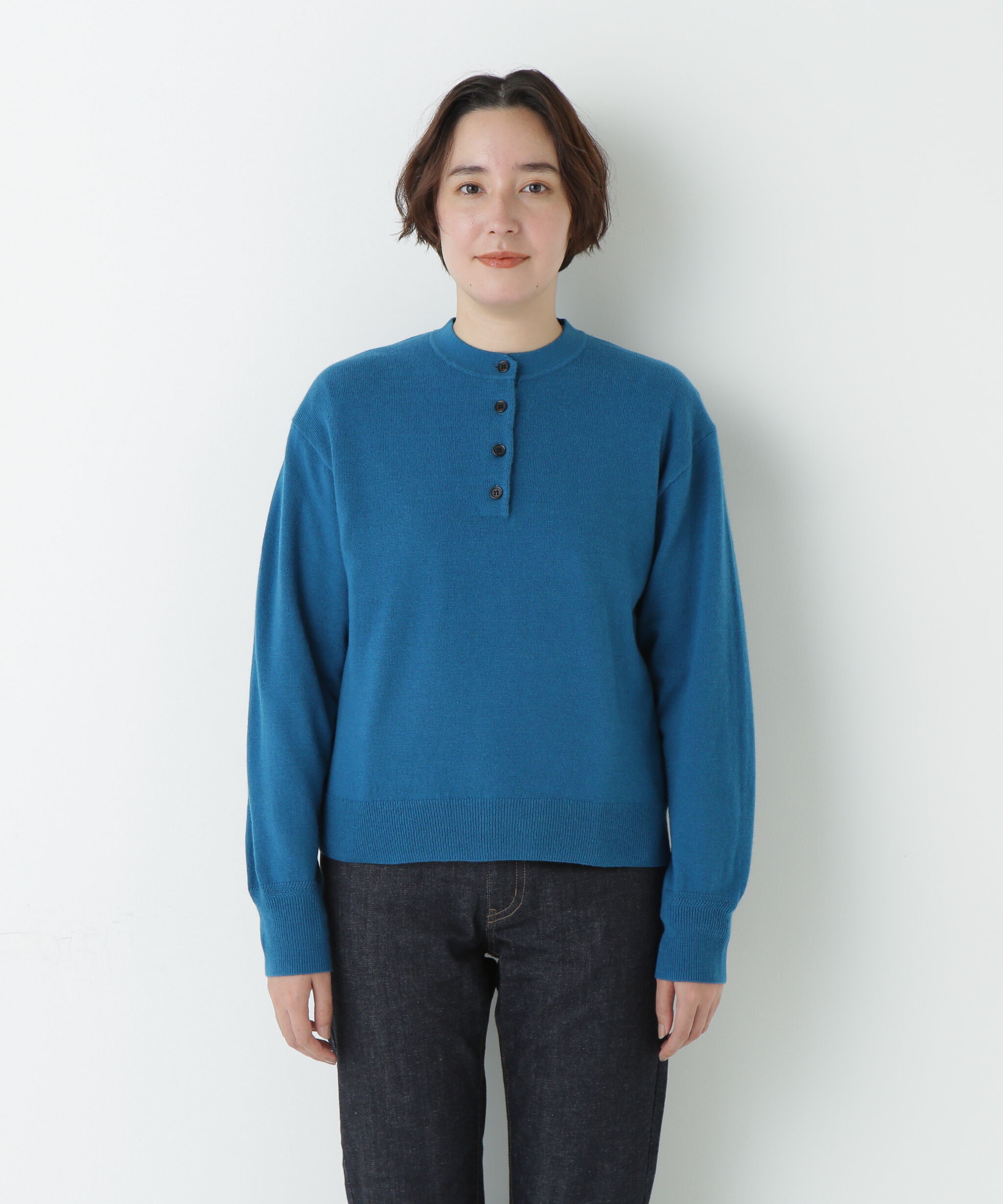  「≪洗える≫ウールＭＩＸヘンリーネックプルオーバー」|ニット・セーター|