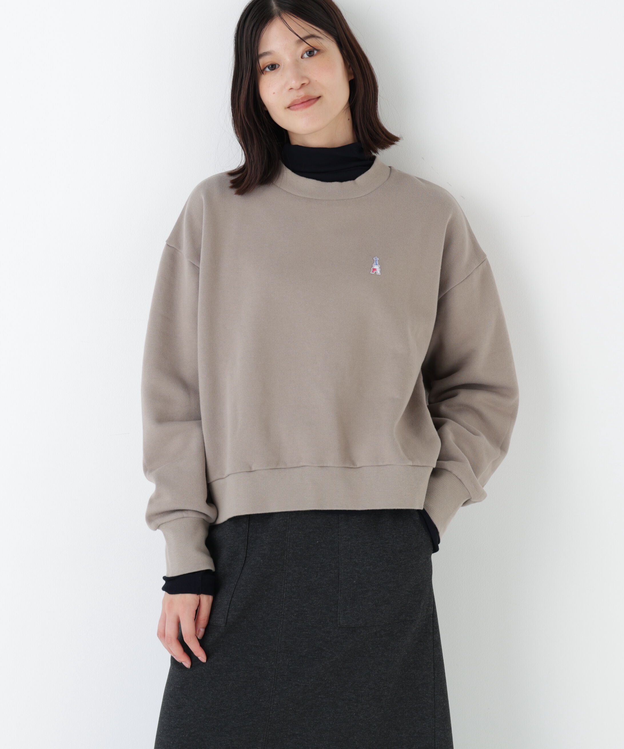  「◆モチーフワッペン裏起毛スウェット」|Tシャツ・カットソー|モカ1