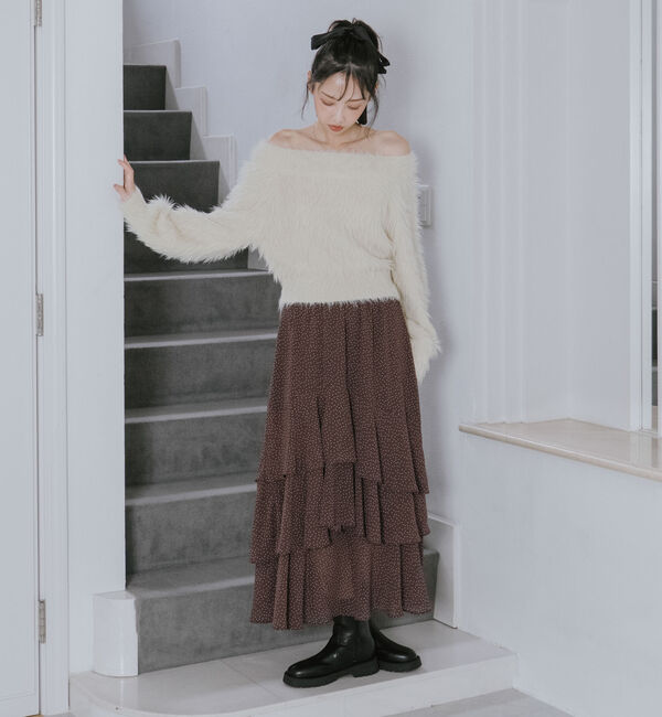 archives「ドットアソートフリルティアードスカート」|スカート|