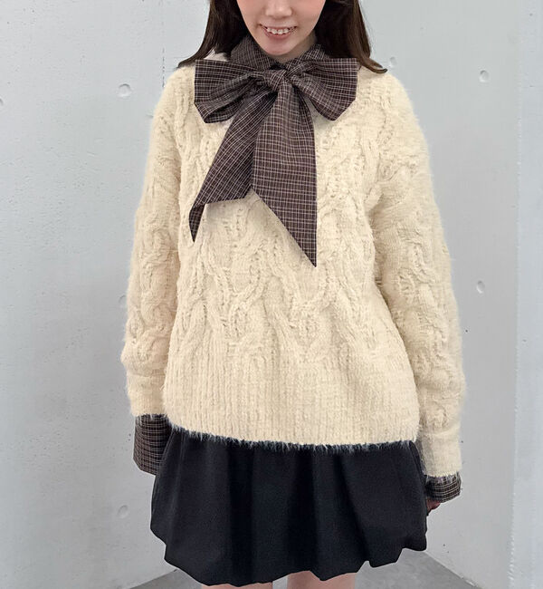 archives「フェザーモールケーブルニットプルオーバー」|ニット・セーター|