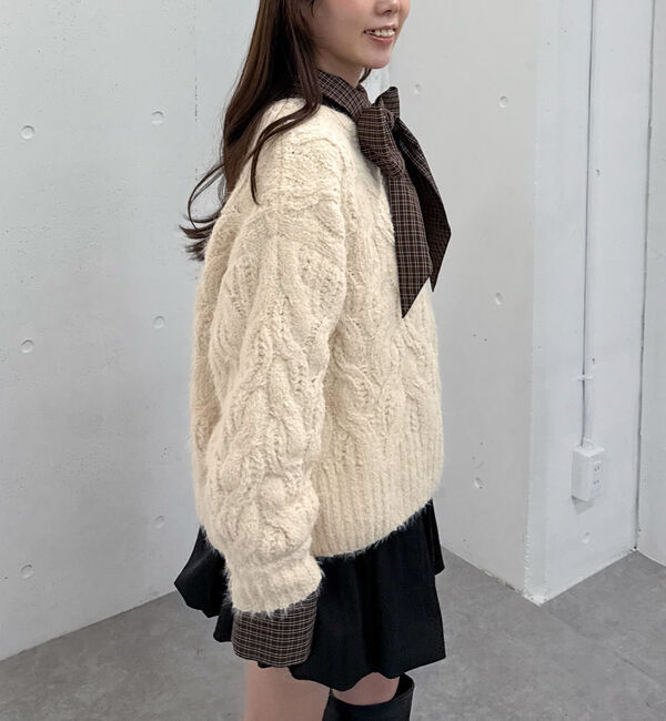 archives「フェザーモールケーブルニットプルオーバー」|ニット・セーター|