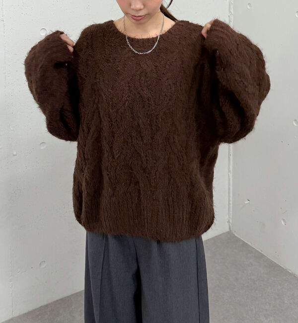 archives「フェザーモールケーブルニットプルオーバー」|ニット・セーター|