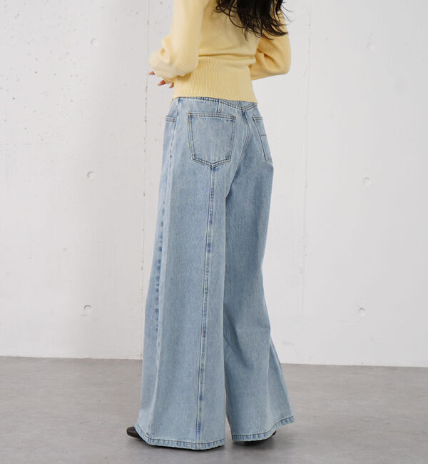 archives「ロゴ刺繍ワイドデニム」|デニム|