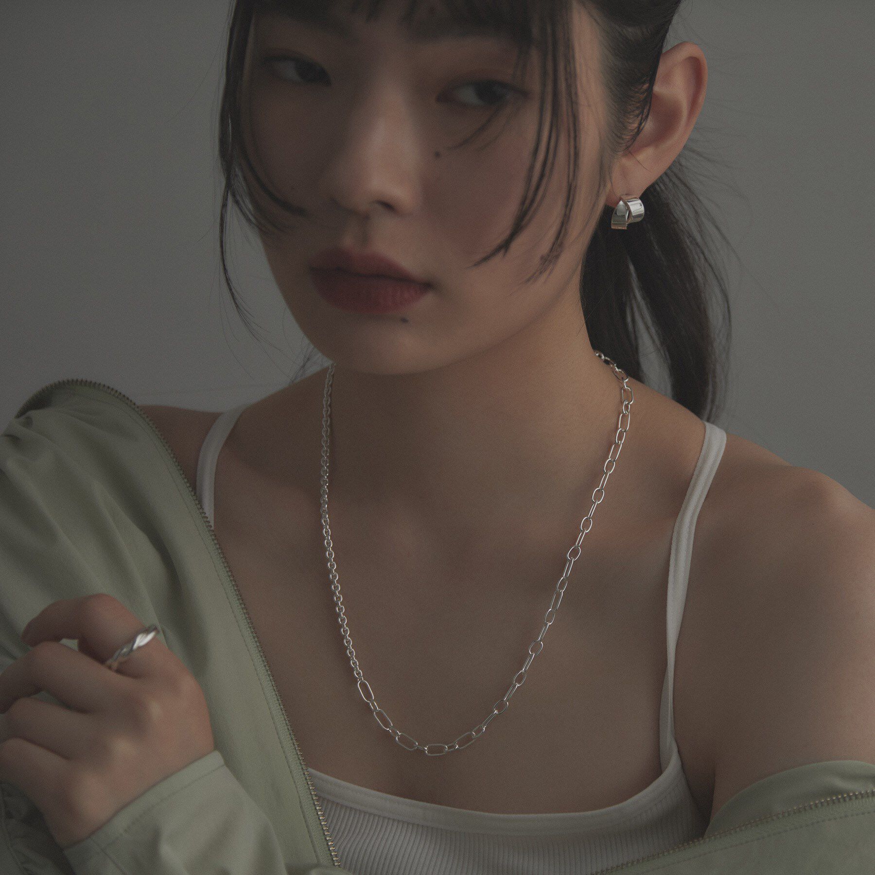 COCOSHNIK ONKITSCH「シルバー ミックスネックレス ケーブルチェーン２ＷＡＹネックレス」|ネックレス|