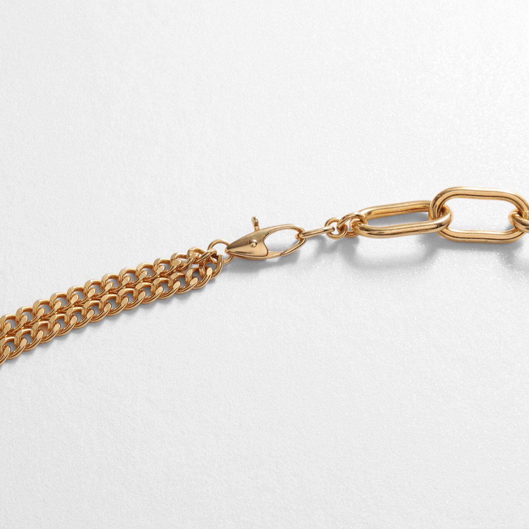 COCOSHNIK ONKITSCH「シルバー ミックスチェーン ケーブルカーブ ドレープ ネックレス GP」|ネックレス|