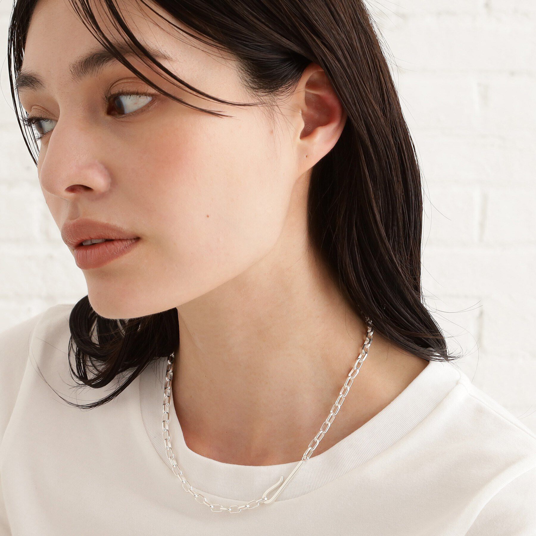 COCOSHNIK ONKITSCH「シルバー ドームチェーン フックネックレス」|ネックレス|