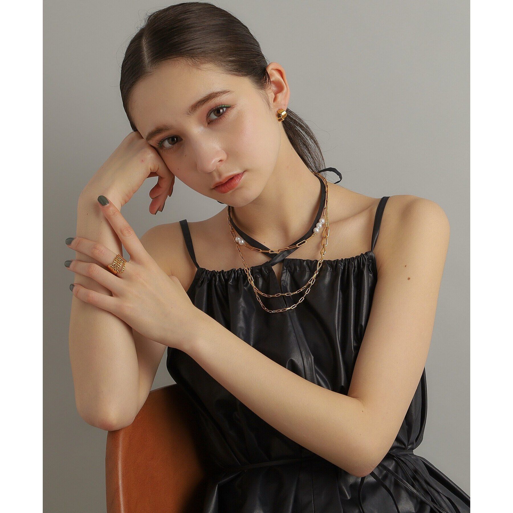 COCOSHNIK ONKITSCH「シルバー ドレープルーズ チェーンリング GP」|リング|