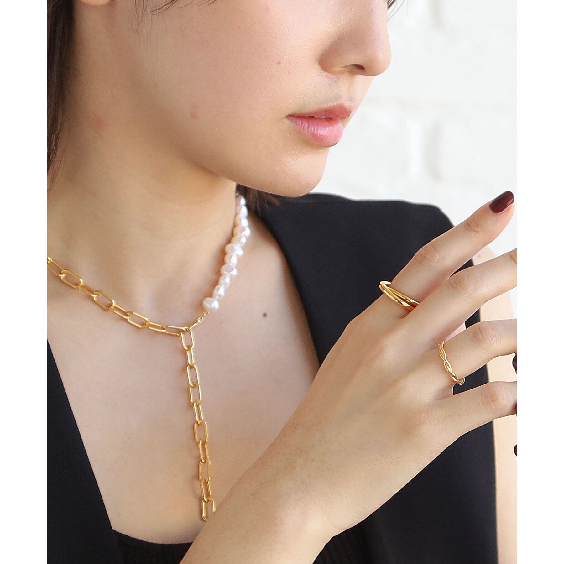 COCOSHNIK ONKITSCH「シルバー ラインリング ツイストストリング GP」|リング|