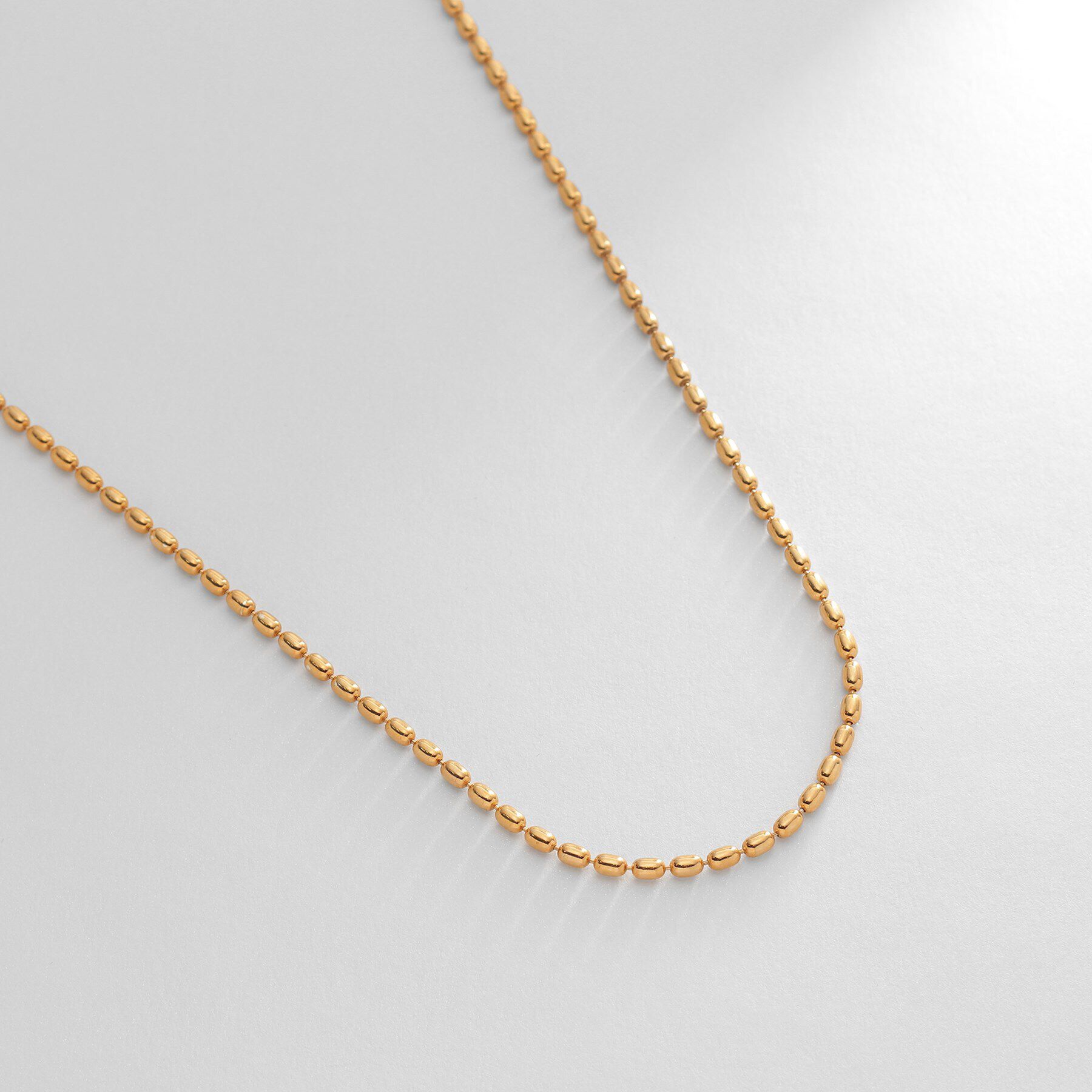 COCOSHNIK ONKITSCH「シルバー デザインチェーン オーバルボールM ネックレス GP」|ネックレス|