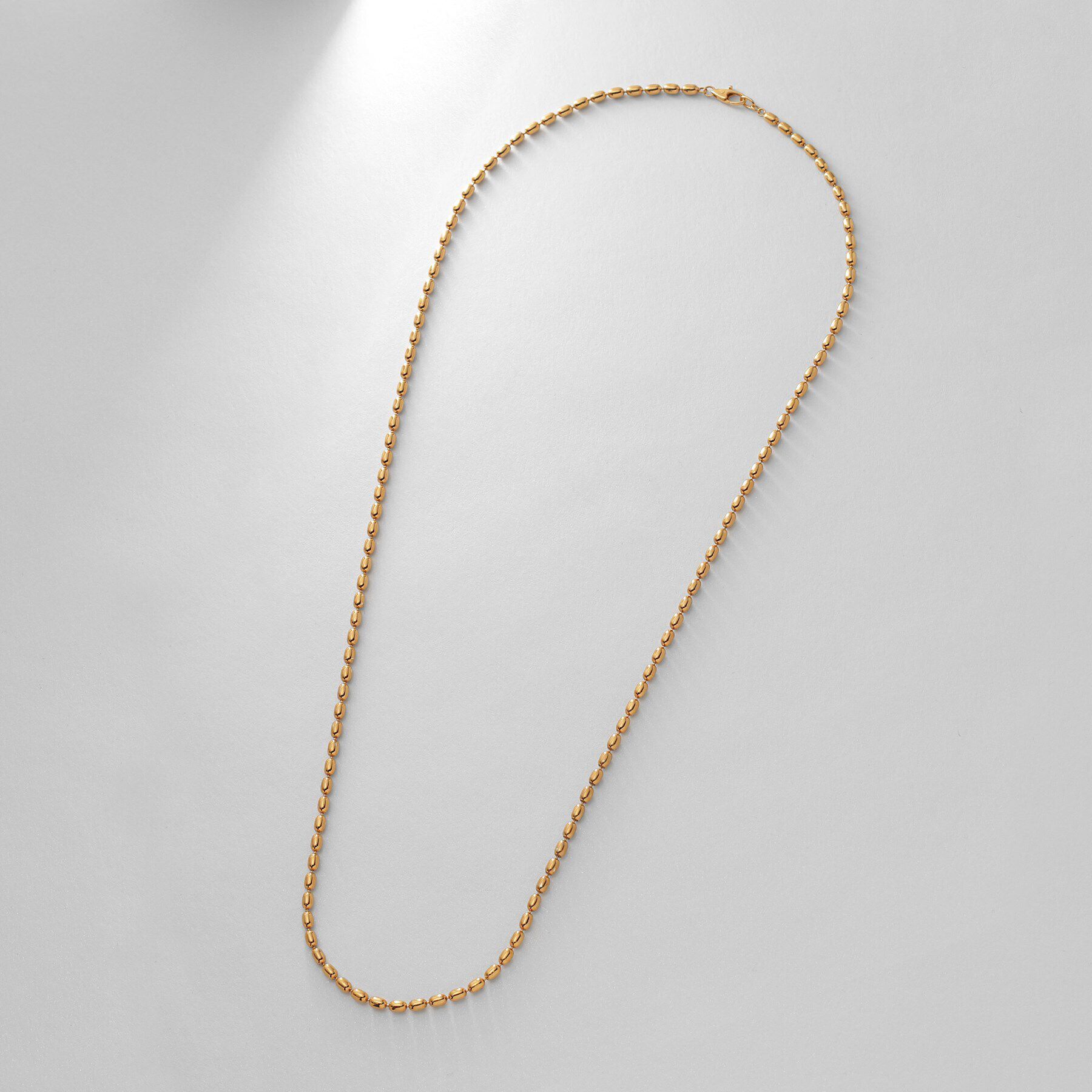 COCOSHNIK ONKITSCH「シルバー デザインチェーン オーバルボールM ネックレス GP」|ネックレス|