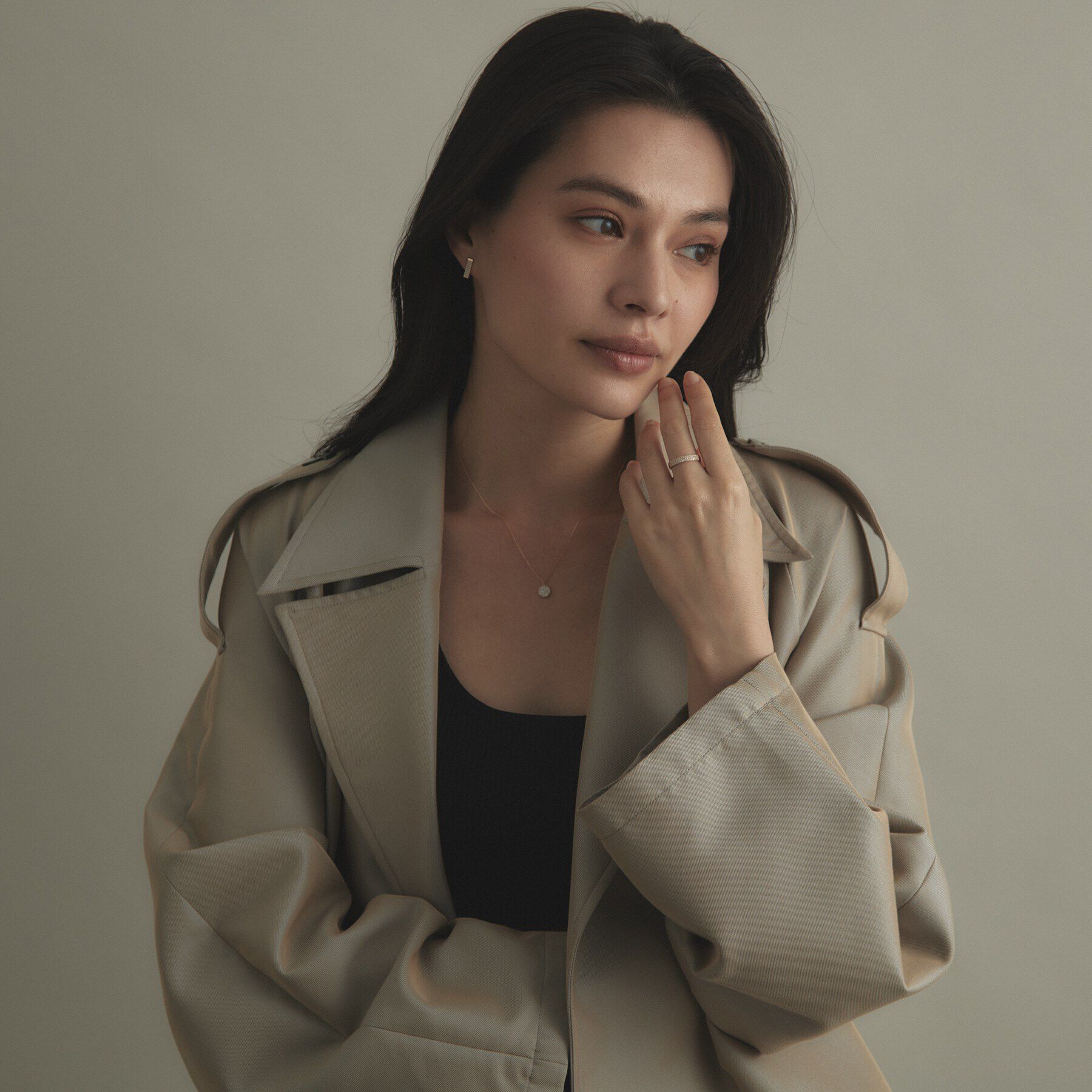 COCOSHNIK「K10【サステナブル】モアサナイトパヴェ スタッドピアス」|ピアス|