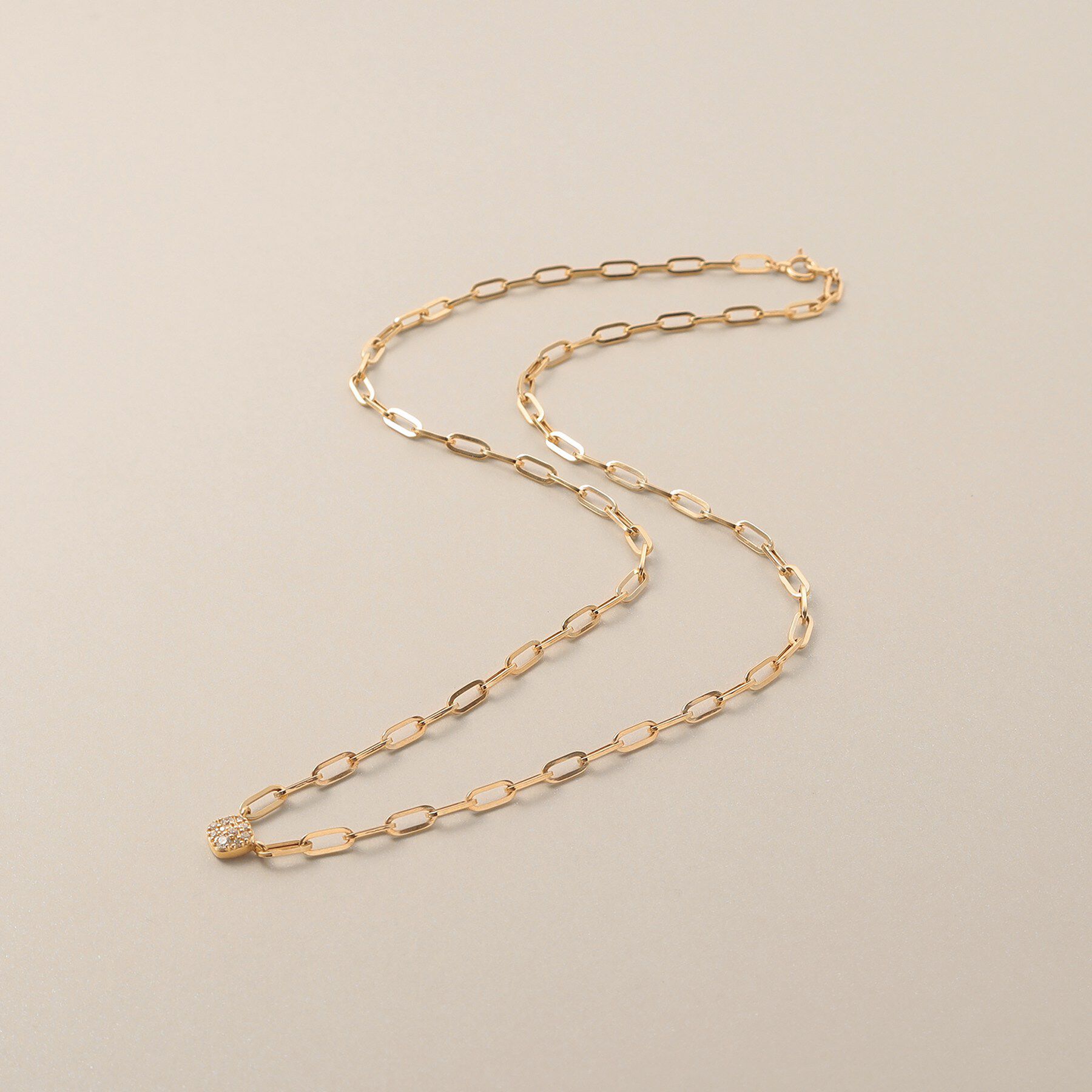 COCOSHNIK「K10ダイヤモンド ランダムパヴェ中空プリム ネックレス」|ネックレス|