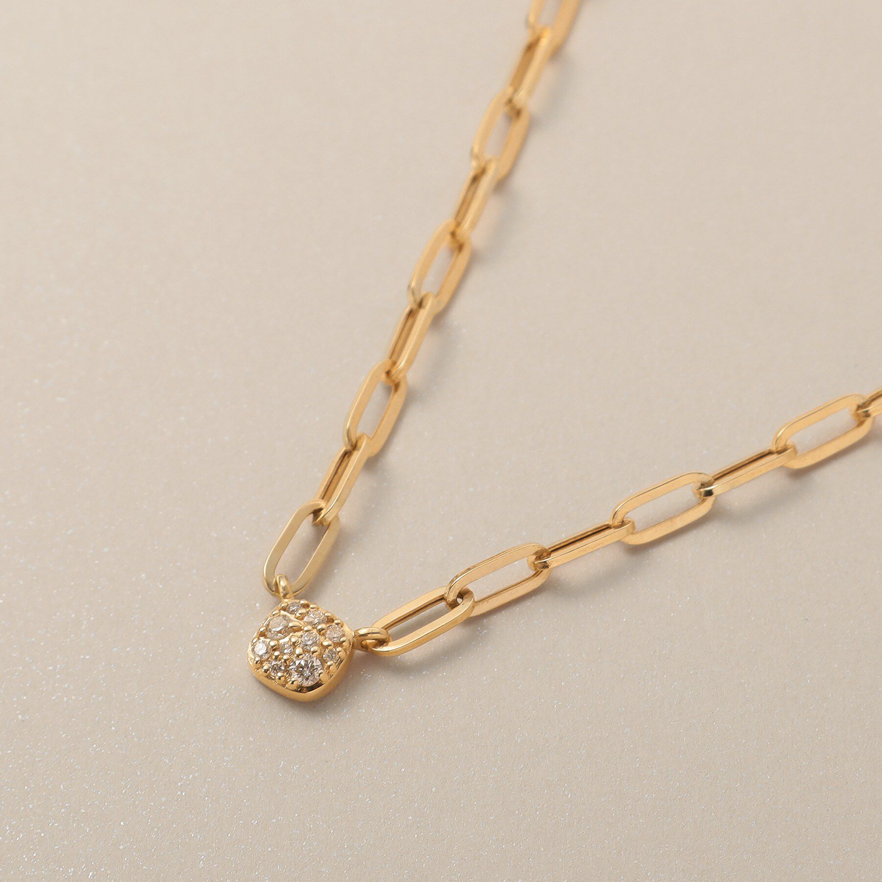 COCOSHNIK「K10ダイヤモンド ランダムパヴェ中空プリム ネックレス」|ネックレス|