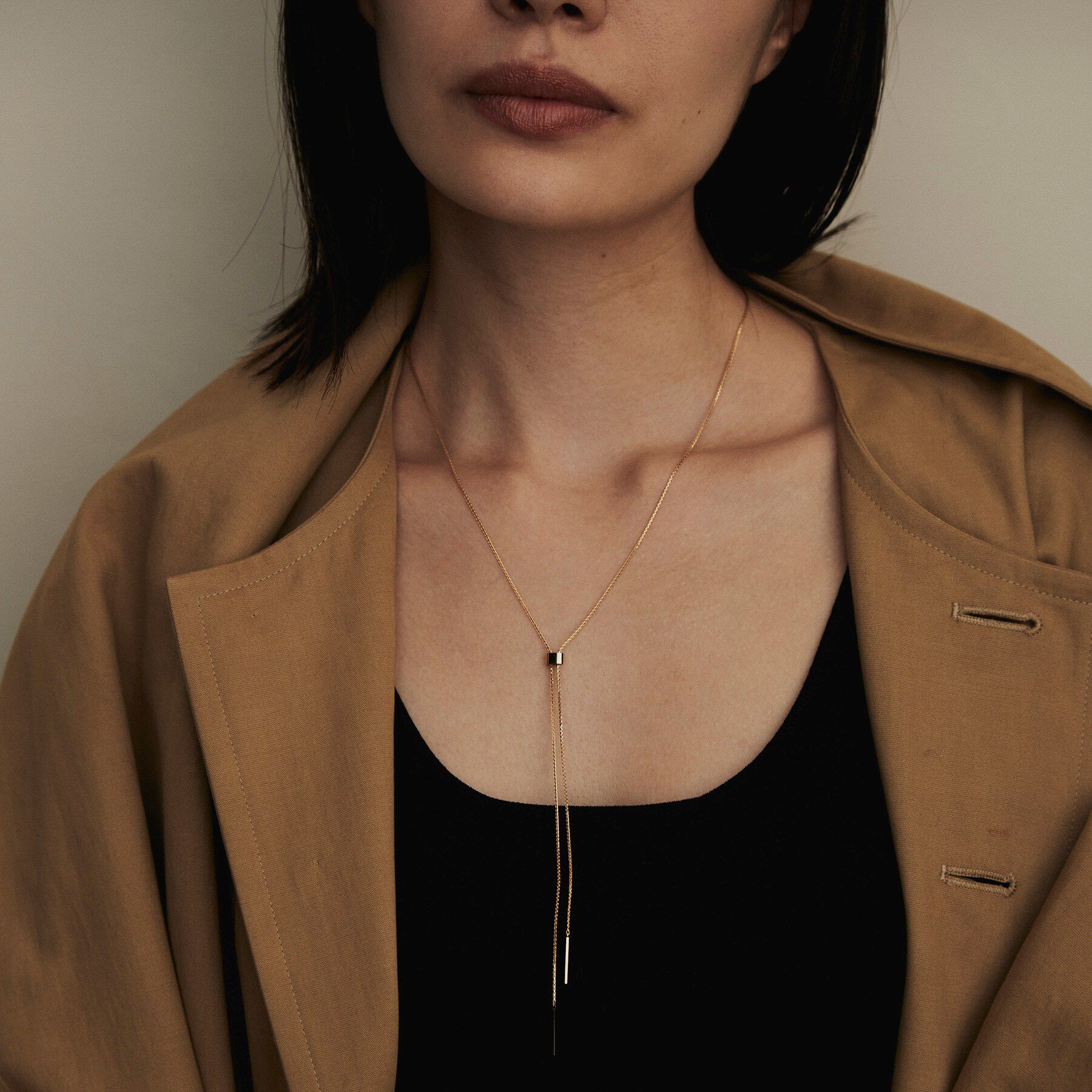 COCOSHNIK「K18スパイクトリプルラリエット ネックレス」|ネックレス|