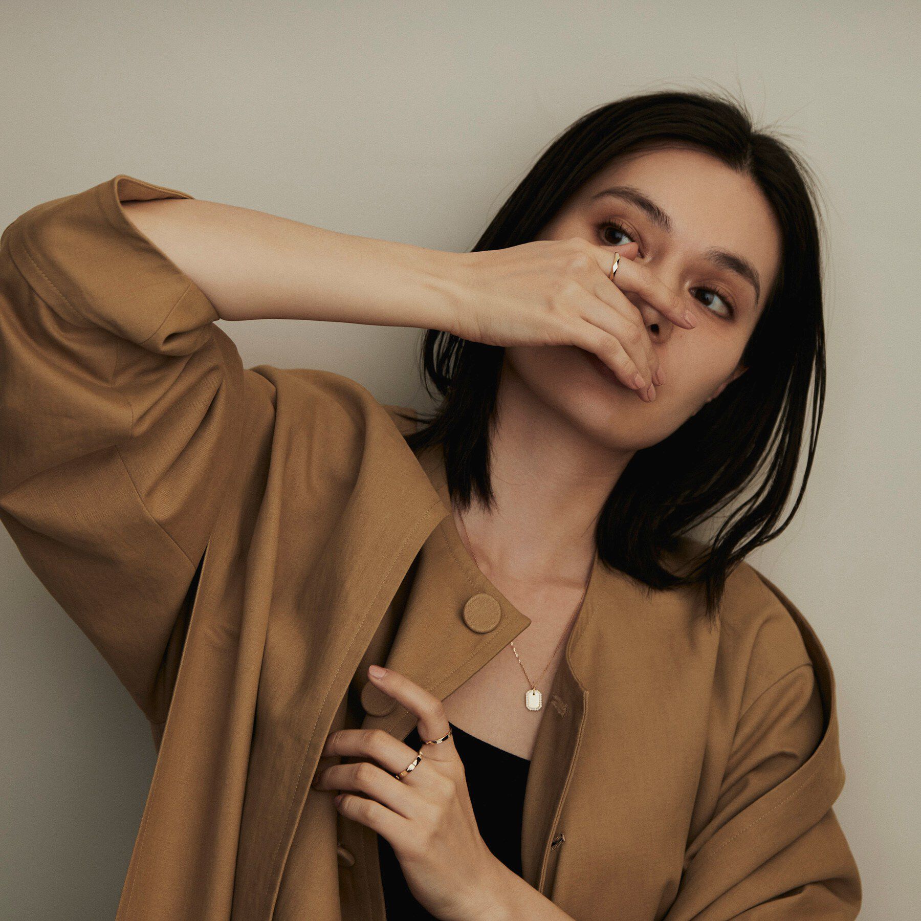 COCOSHNIK「K10ダイヤパターン リング」|リング|