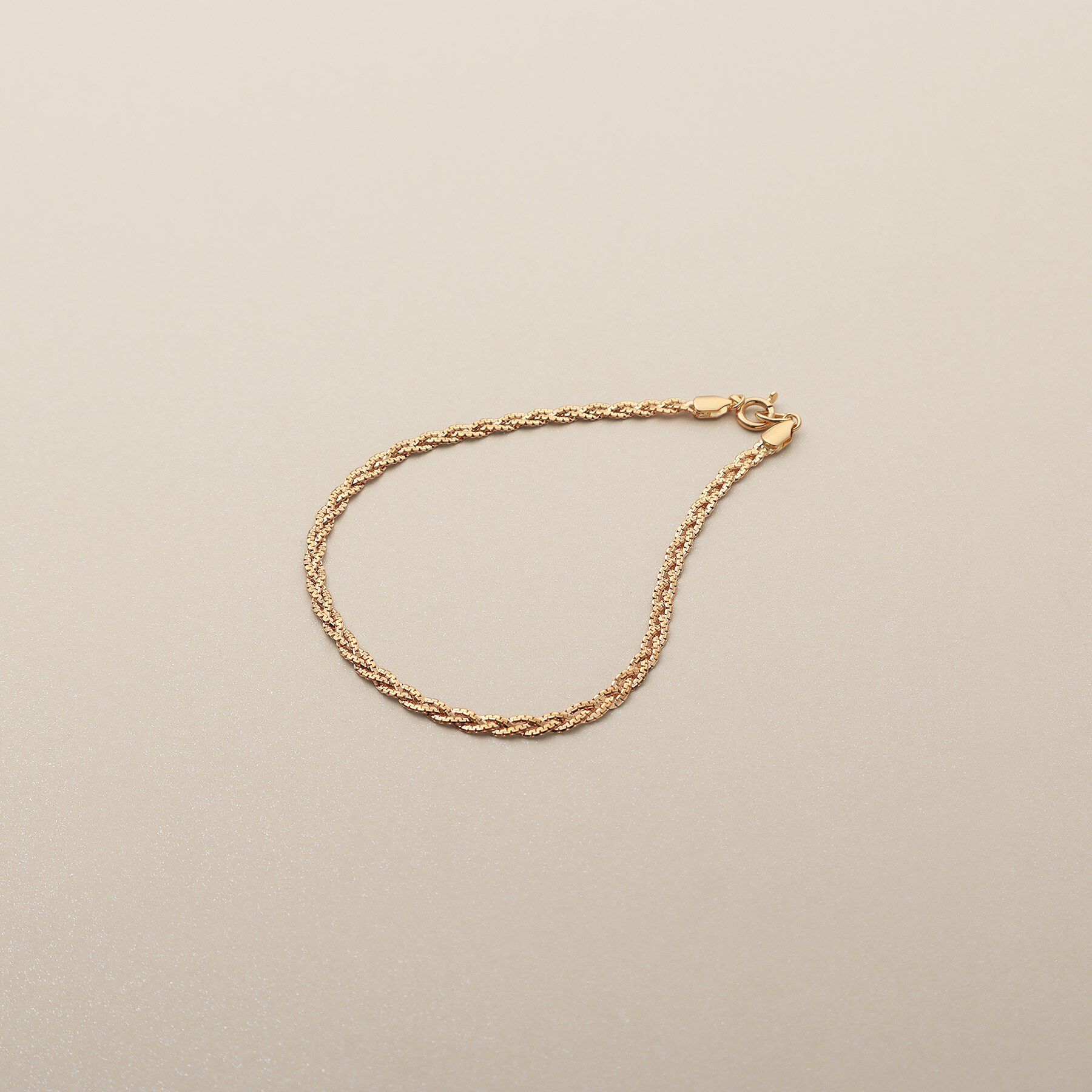 COCOSHNIK「K18ベネフラット三つ編み ブレスレット」|ブレスレット・バングル|