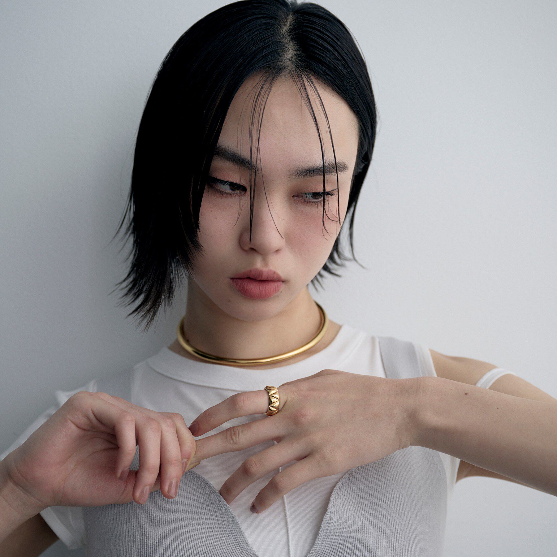 COCOSHNIK ONKITSCH「シルバー キルトリングL GP」|リング|