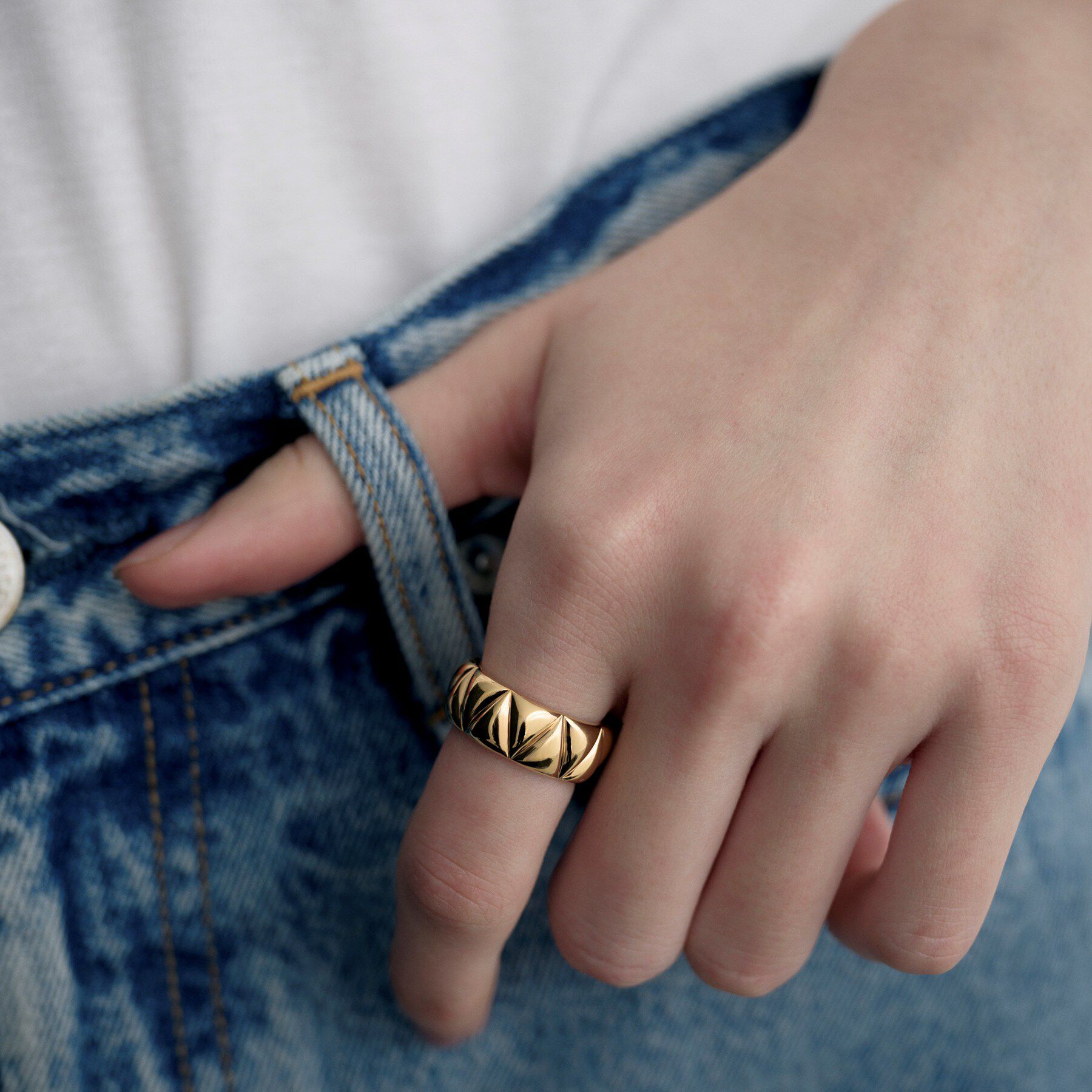 COCOSHNIK ONKITSCH「シルバー キルトリングL GP」|リング|