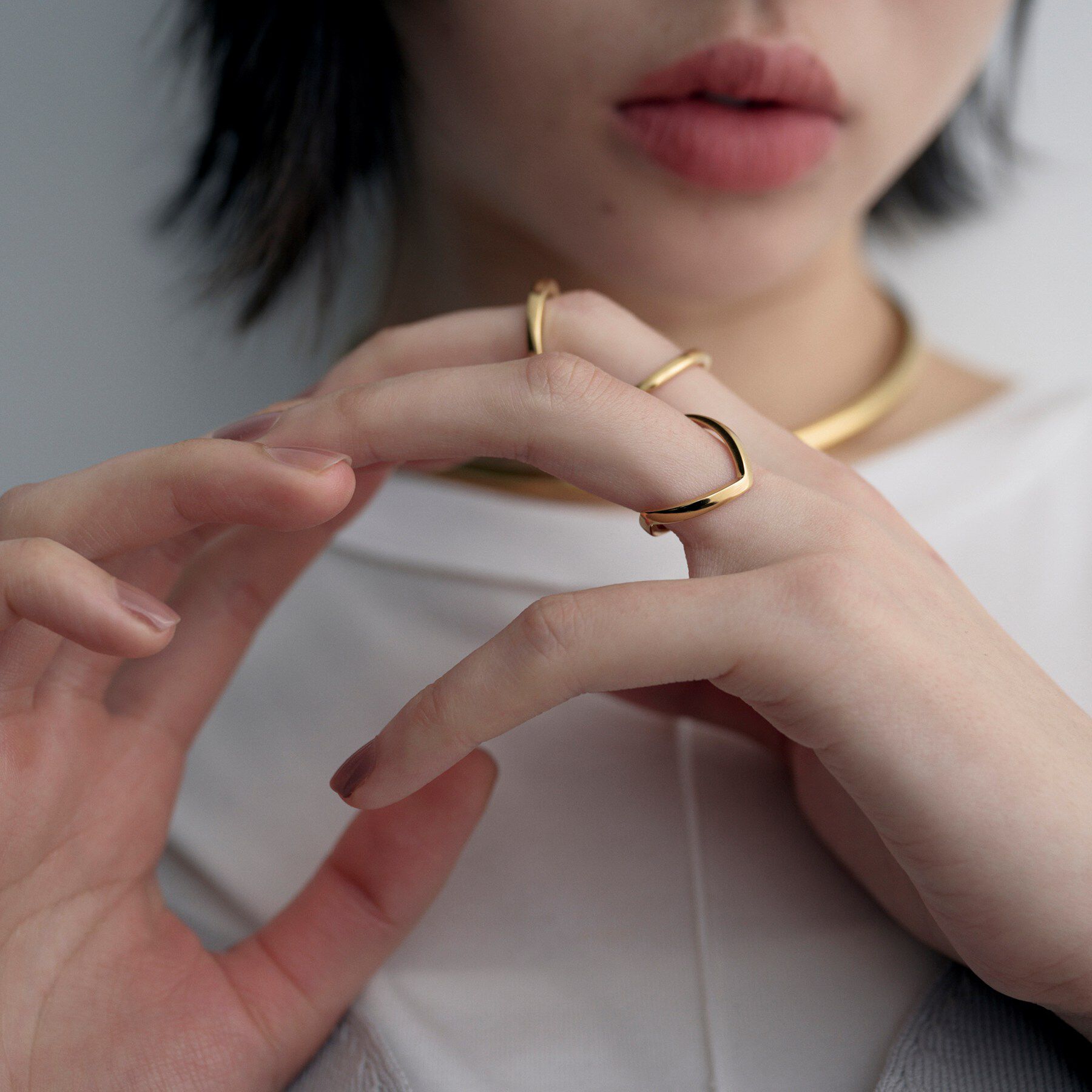 COCOSHNIK ONKITSCH「シルバー Vラインリング GP」|リング|