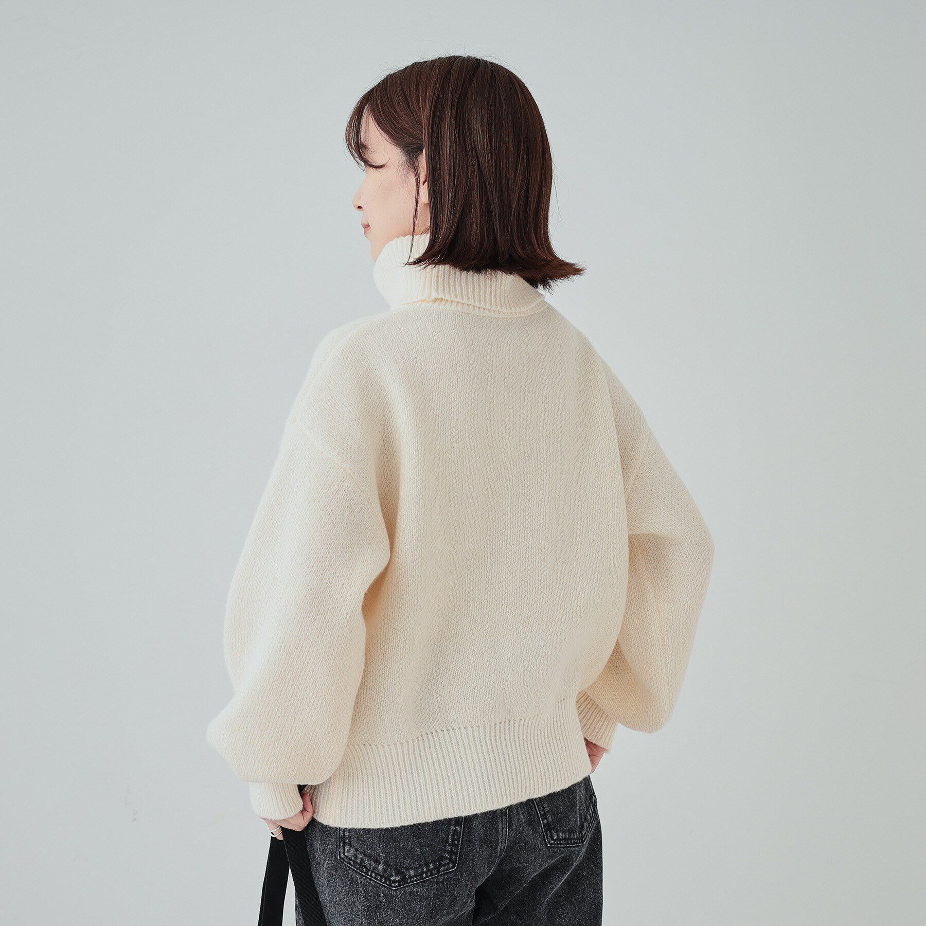 SHOO･LA･RUE「【S-LL】さりげないラメ感 配色ジャカード タートルネックニット」|ニット・セーター|