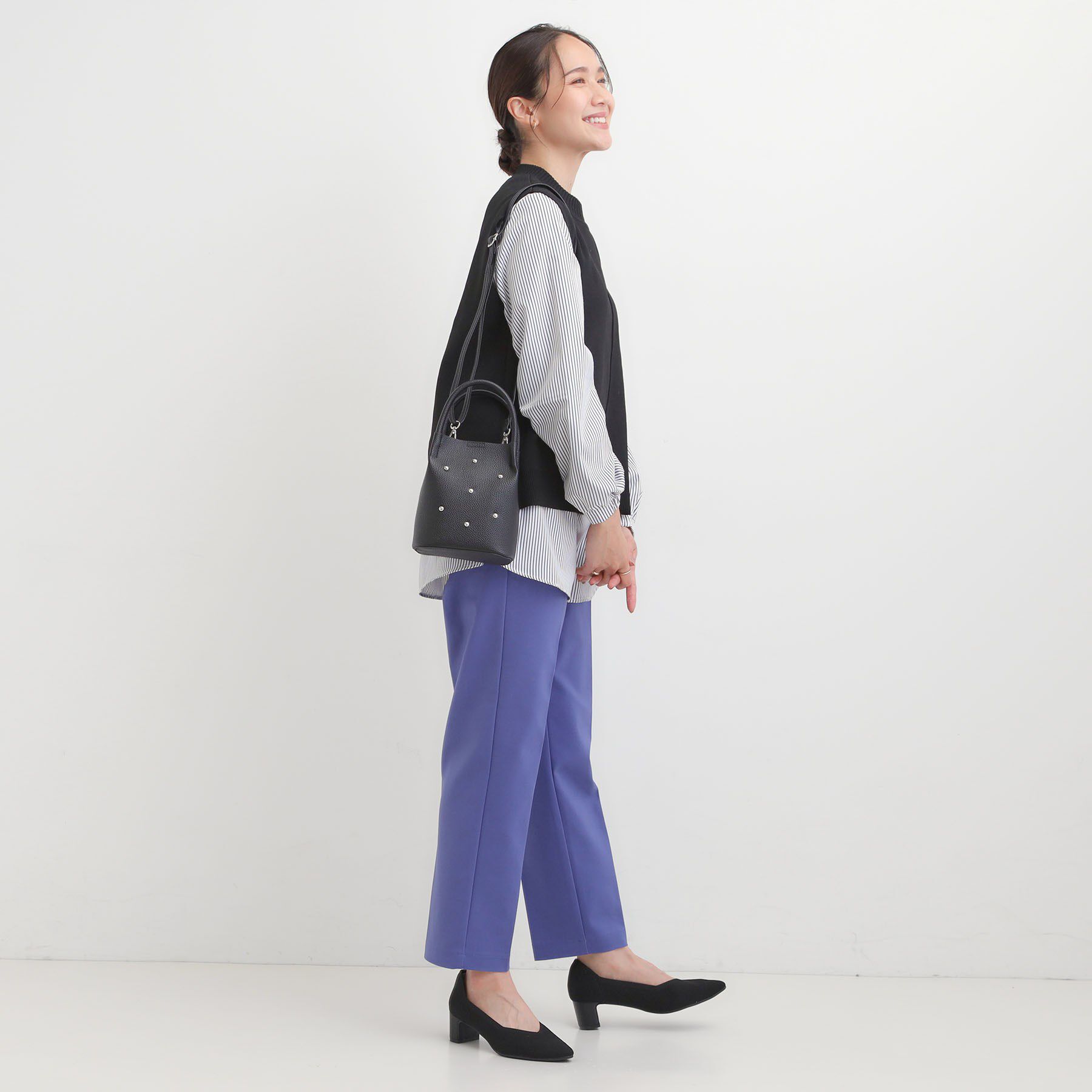 SHOO･LA･RUE「つまみハンドルスタッズミニショルダー」|ショルダー・メッセンジャー|