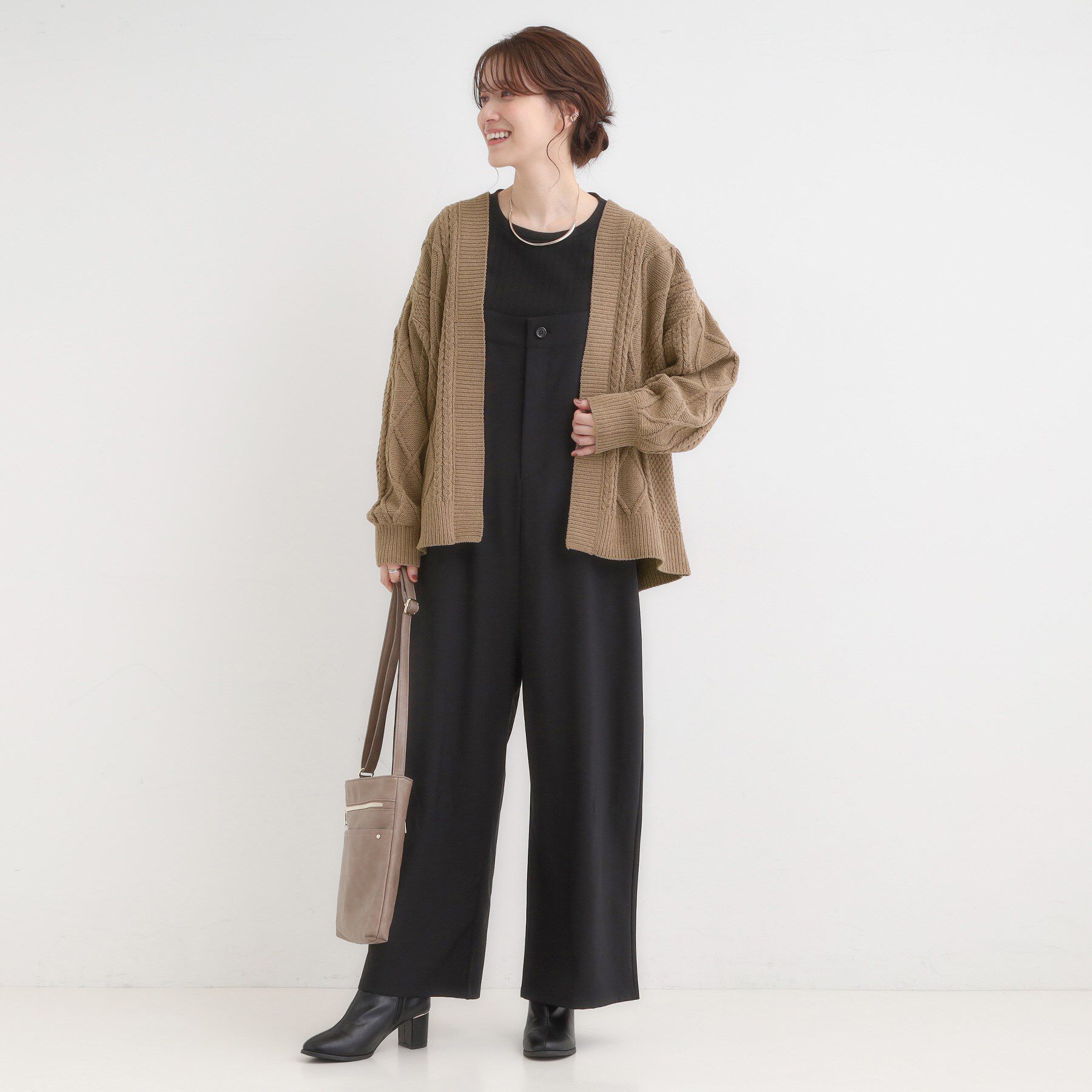 SHOO･LA･RUE「【洗濯機可/S-LL】大人の抜け感 ざっくり編み モールケーブルカーディガン【CIRCRIC】」|カーディガン|