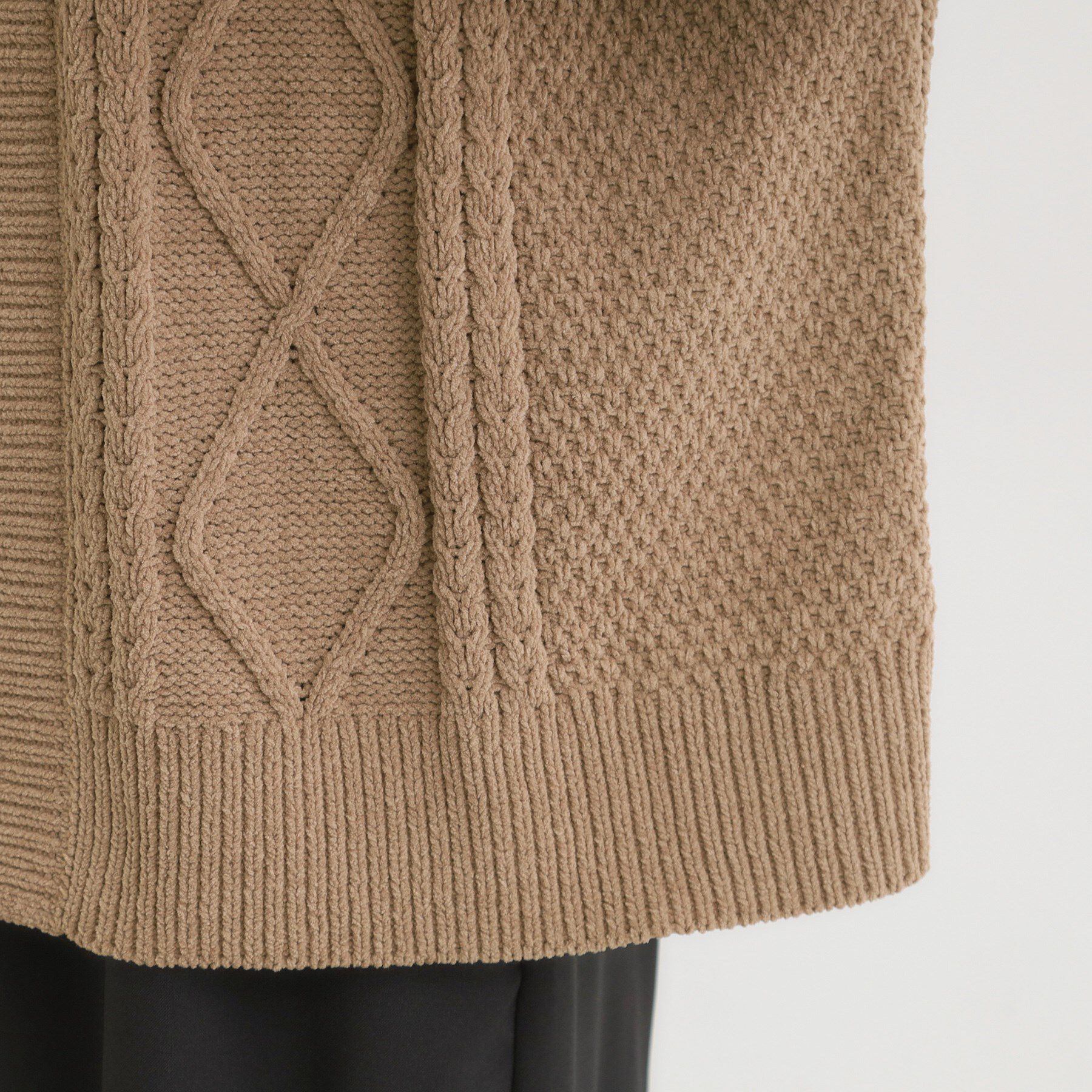 SHOO･LA･RUE「【洗濯機可/S-LL】大人の抜け感 ざっくり編み モールケーブルカーディガン【CIRCRIC】」|カーディガン|