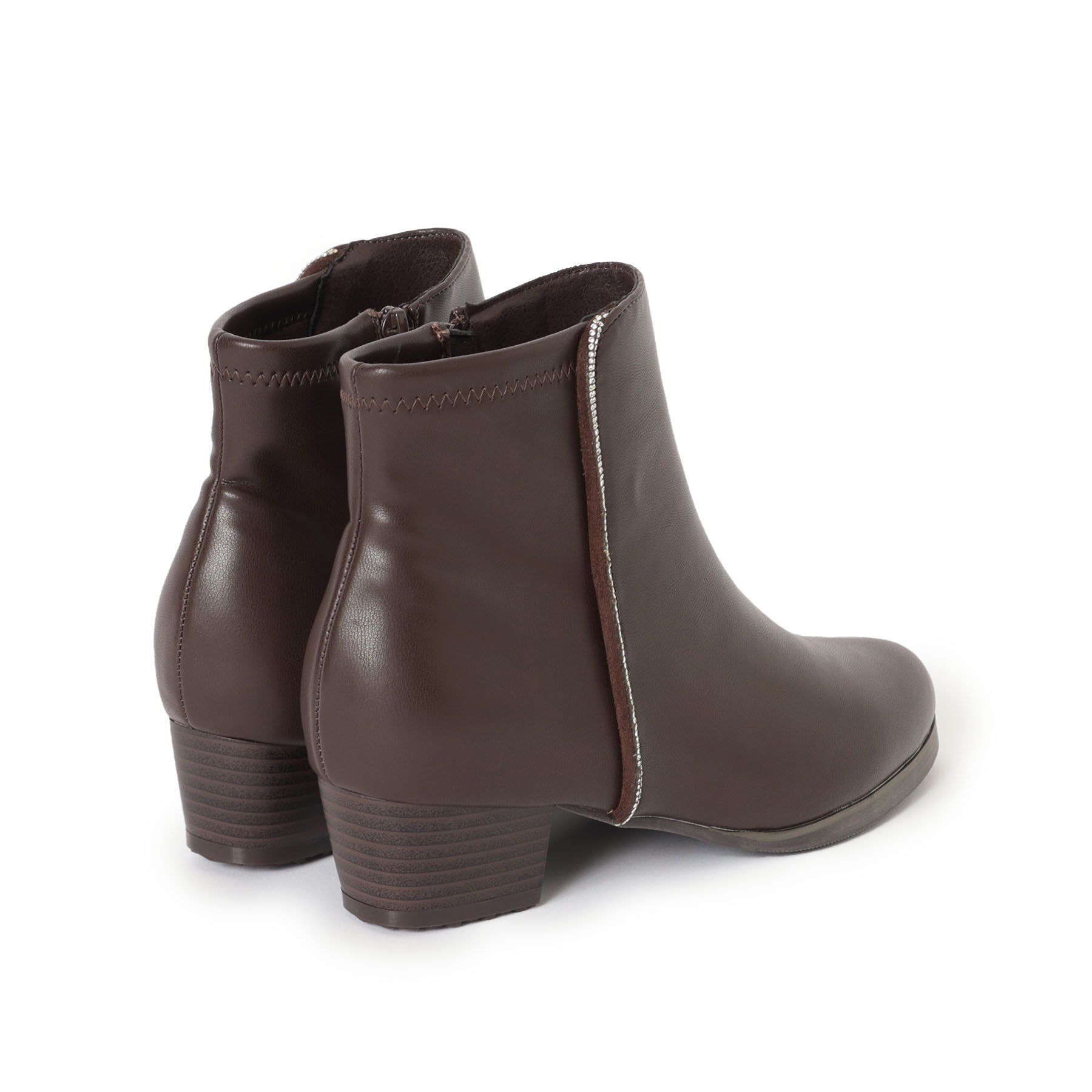 SHOO･LA･RUE「キラキラバックストレッチブーツ」|ショートブーツ|