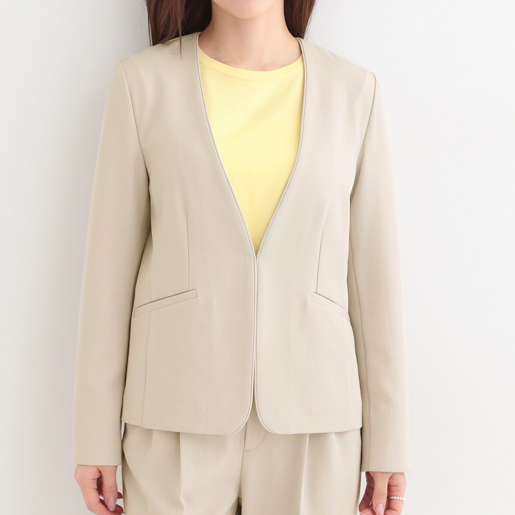 SHOO･LA･RUE「【多機能】カラーレスジャケット」|ノーカラージャケット|