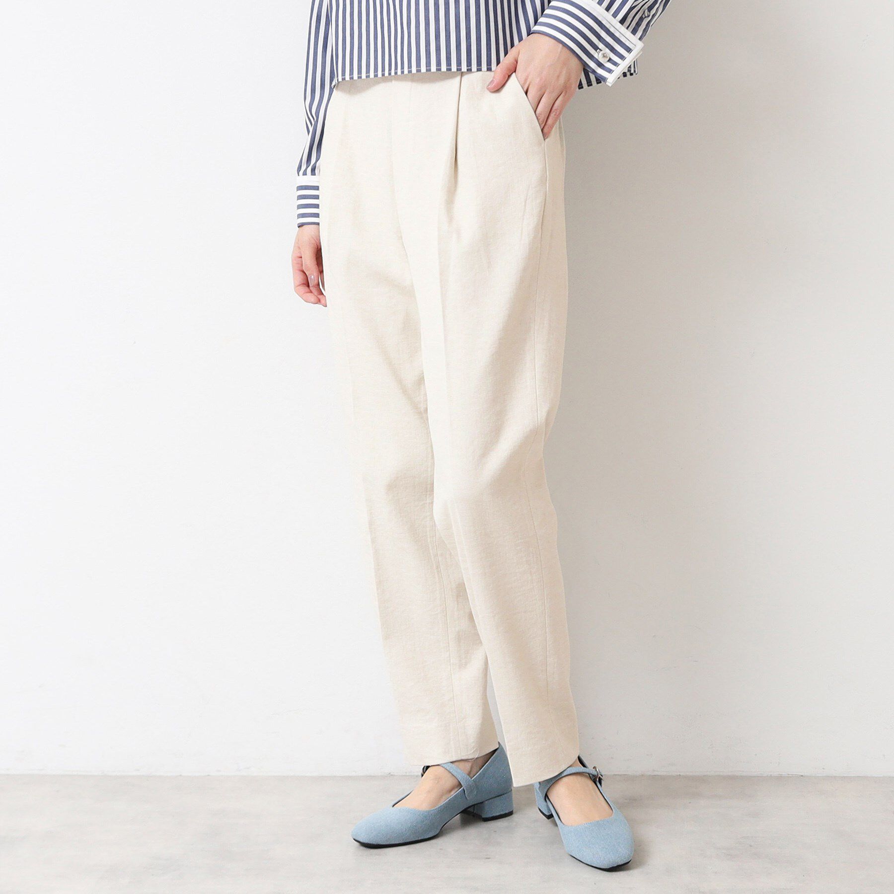 Dessin「【多機能・後ろゴム】リネンブレンドテーパードパンツ」|その他|