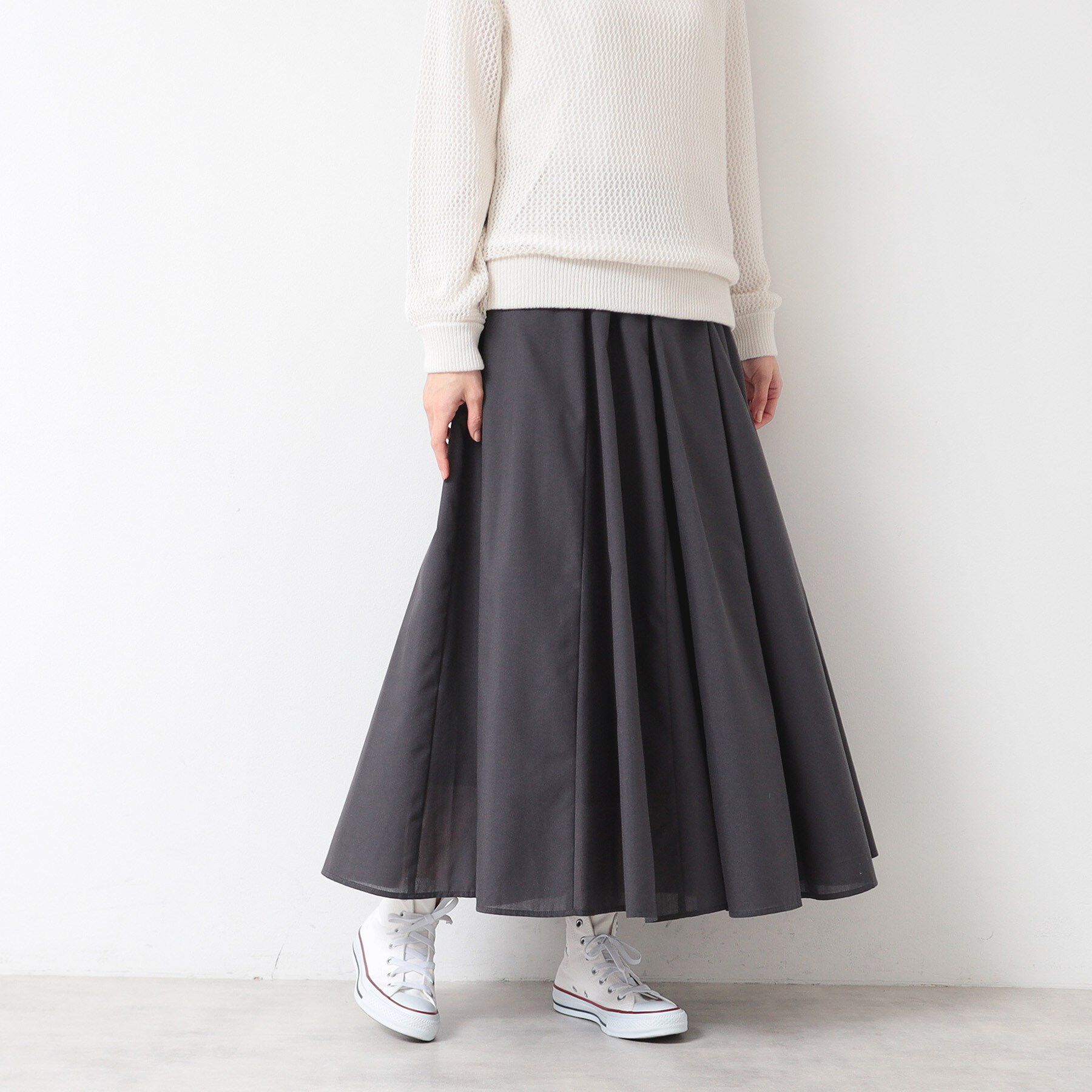 Dessin「【5色展開・ウエストゴム・洗える】エアリーフレアスカート（XS～L）」|スカート|