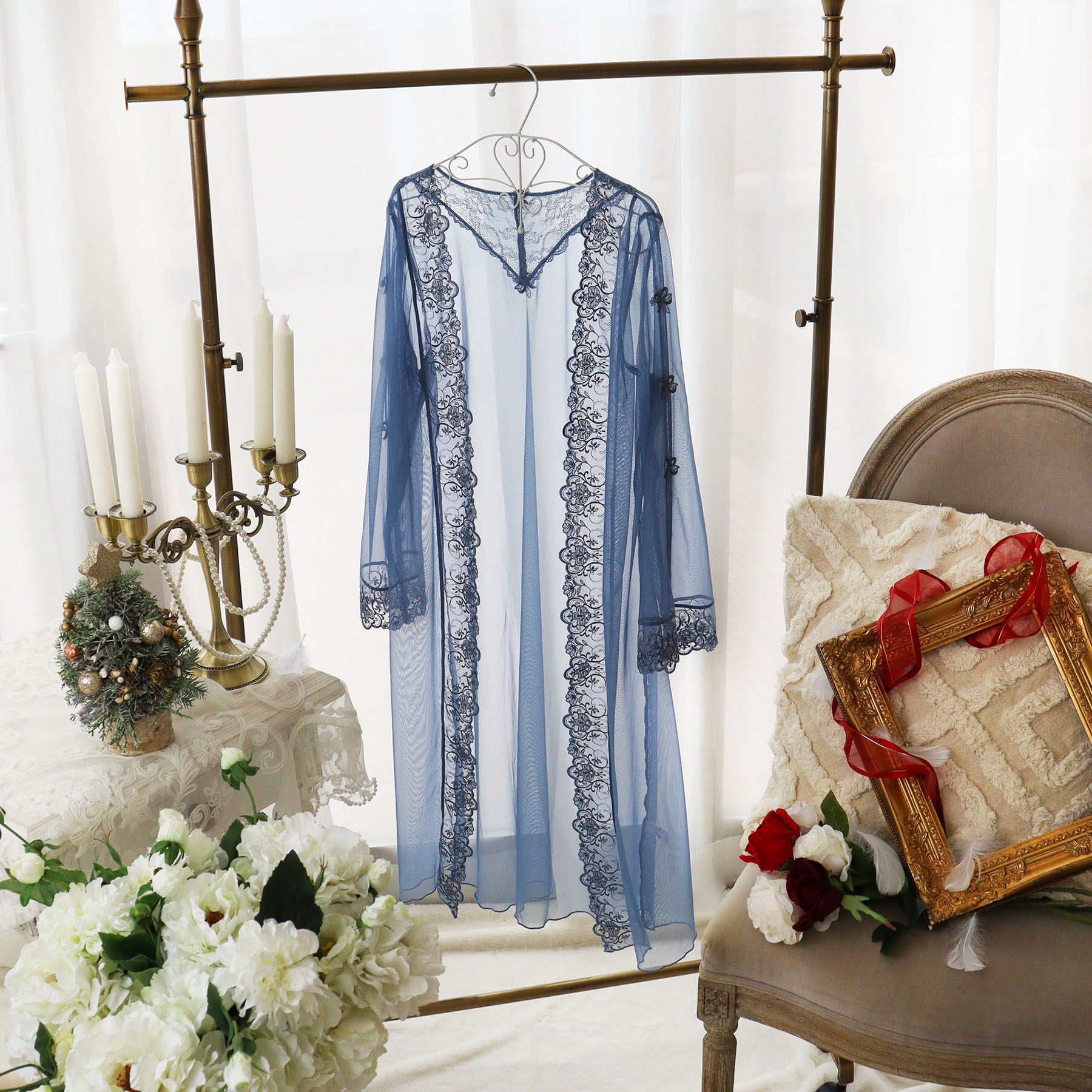 Risa Magli「【アリーナ】 カーディガン」|インナー|ブルー(092)