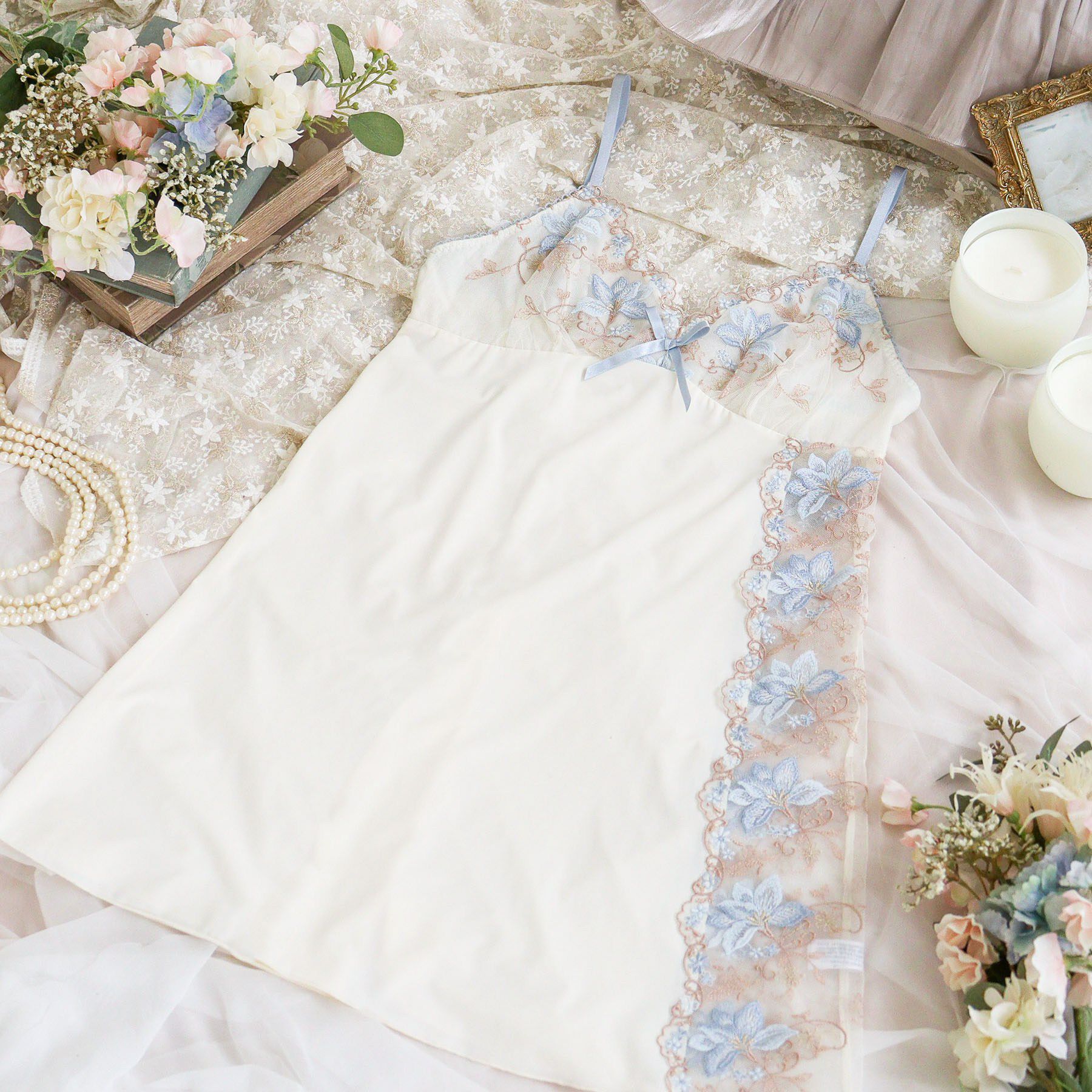 Risa Magli「フルーリ スリップ」|キャミソール|クリーム(054)