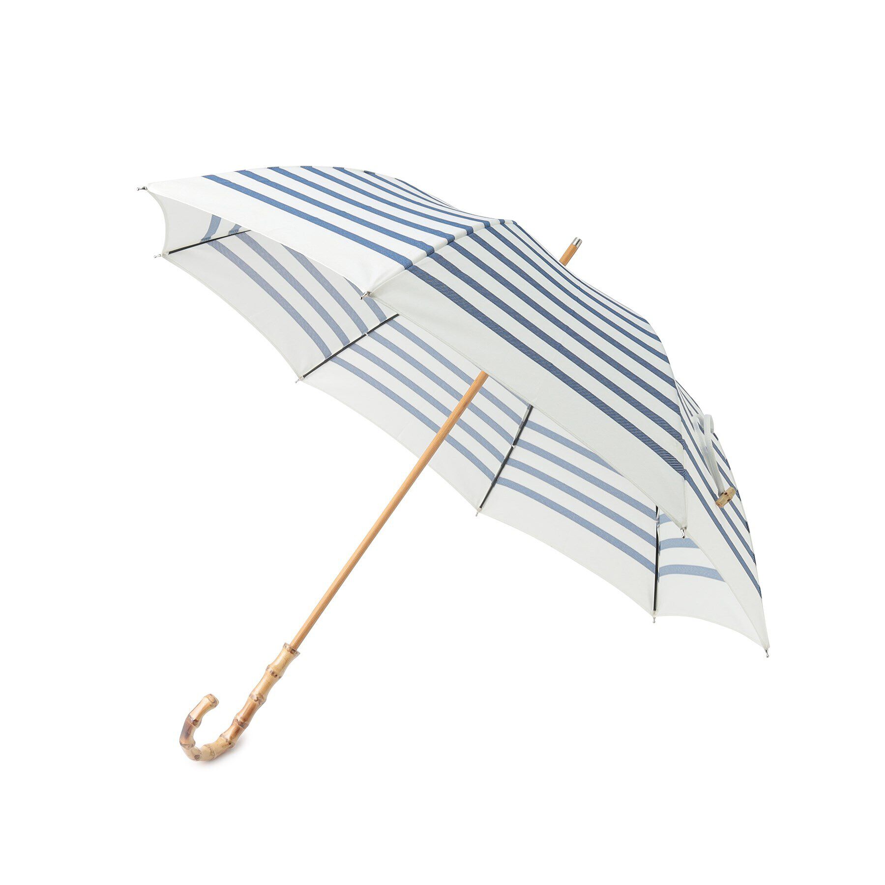 Ober Tashe「紫外線遮蔽率90％以上 晴雨兼用 日傘 長傘 UVカット 紫外線対策 バンブーハンドル ボーダー傘」|傘|