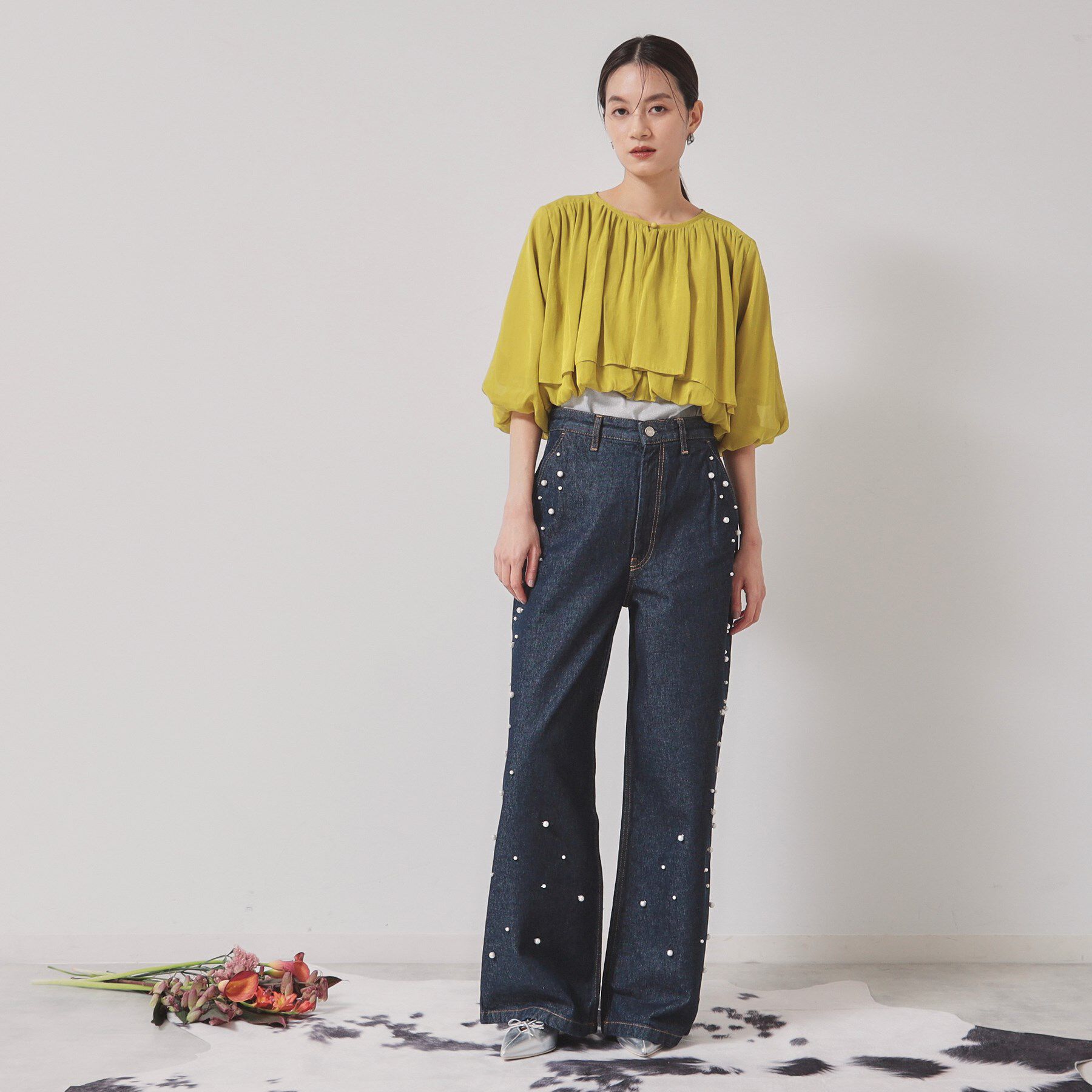 SunaUna「【パウダーシフォン／バルーンスリーブ】クロプトブルゾン」|ブルゾン・スタジャン|