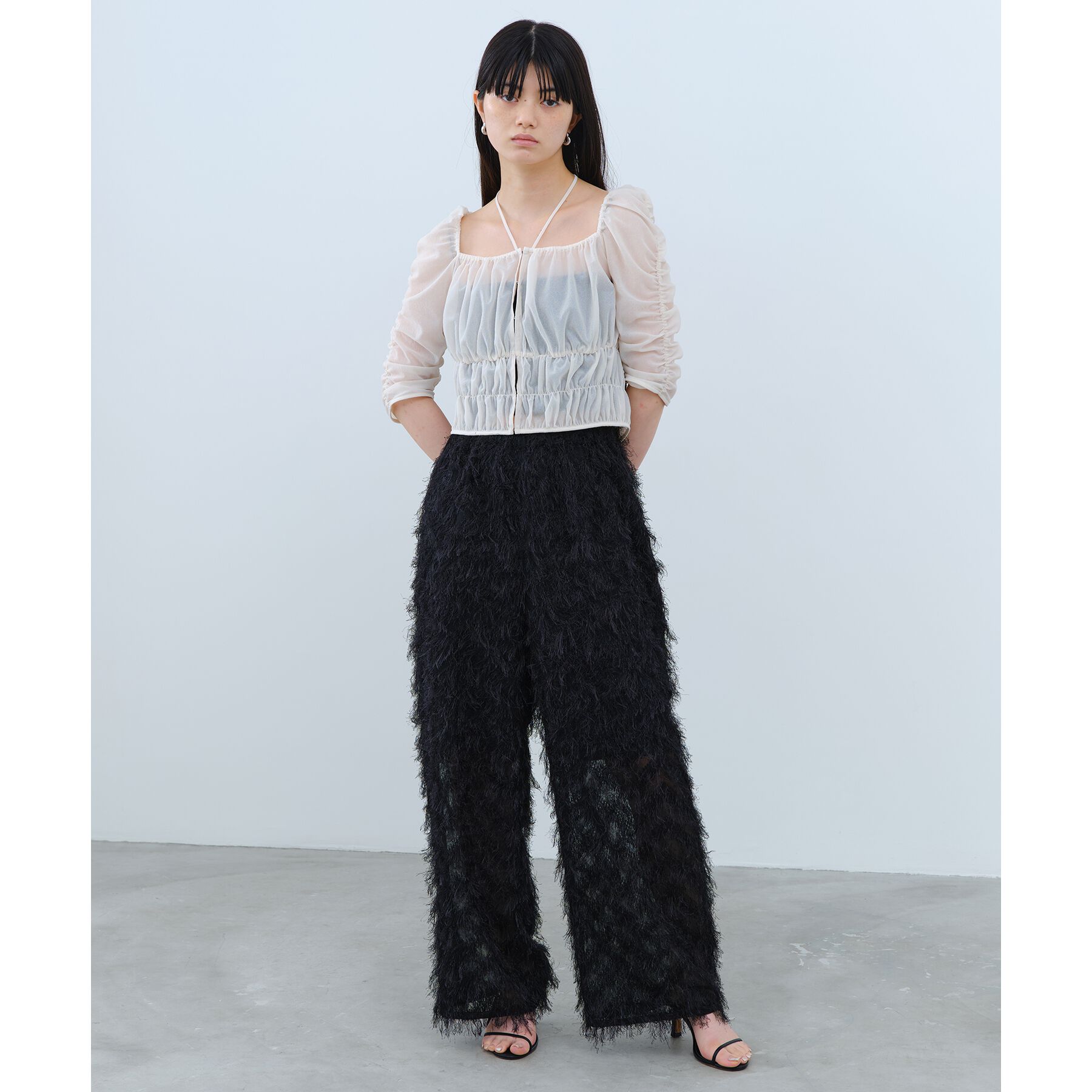 CODE A「sheer gather blouse」|シャツ・ブラウス|