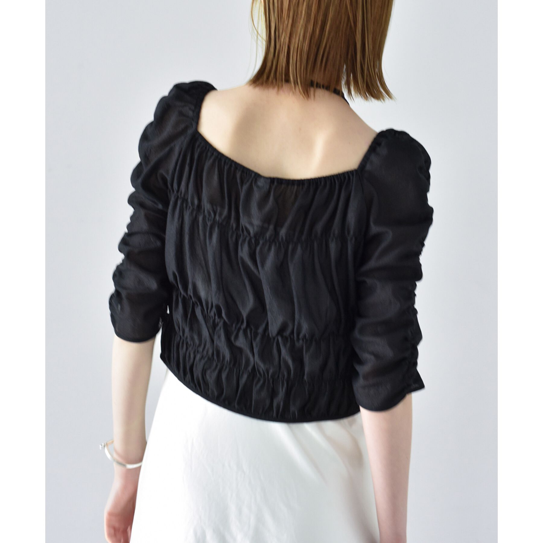 CODE A「sheer gather blouse」|シャツ・ブラウス|