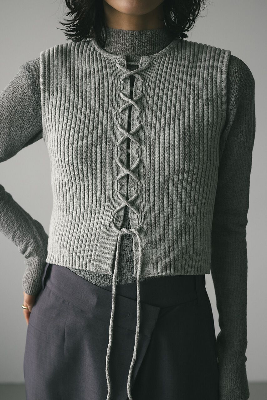 STYLEMIXER「レースアップニットベスト」|タンクトップ|