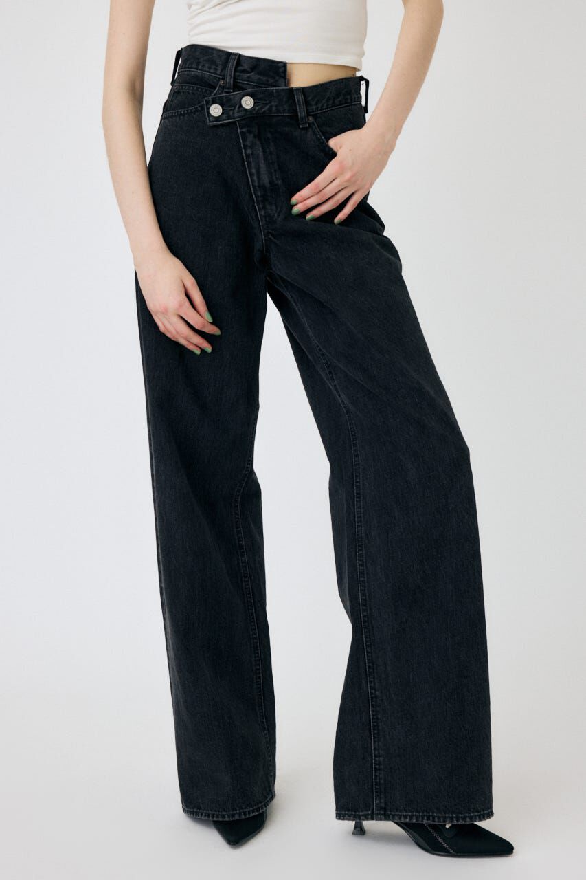 MOUSSY「CROSS WAIST WIDE ストレート」|デニム|