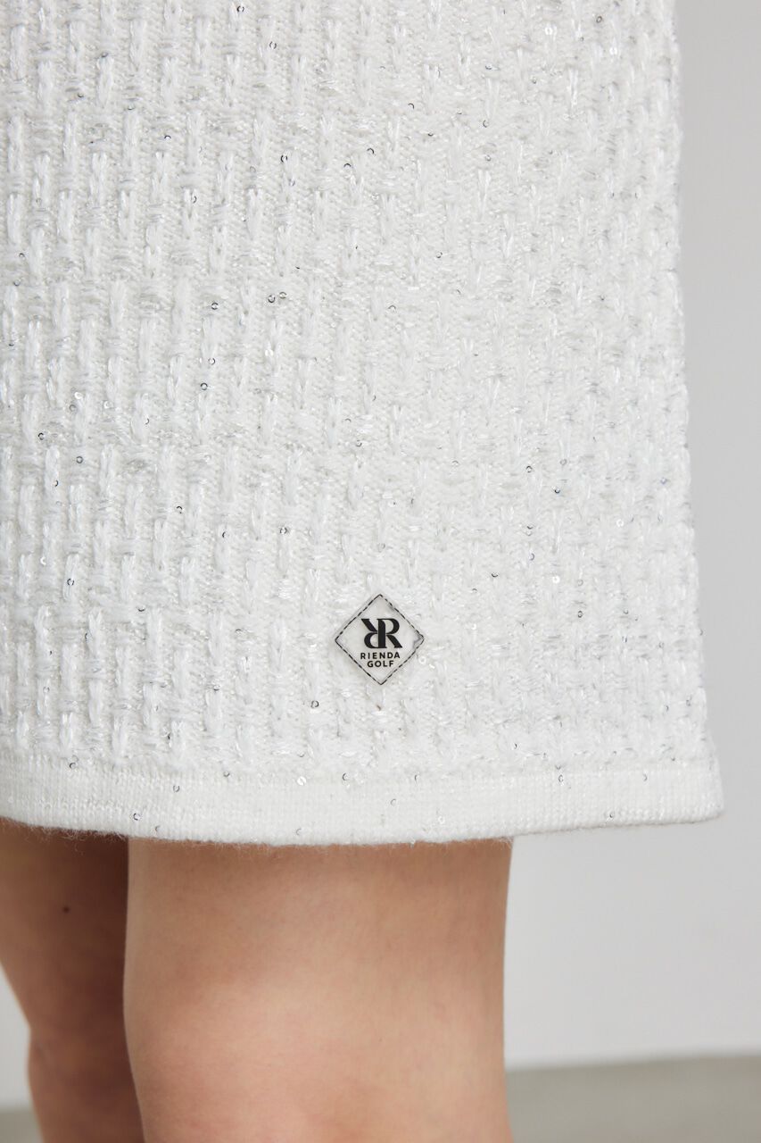 rienda「シャイニーツイードモックネックニットOP」|ワンピース|