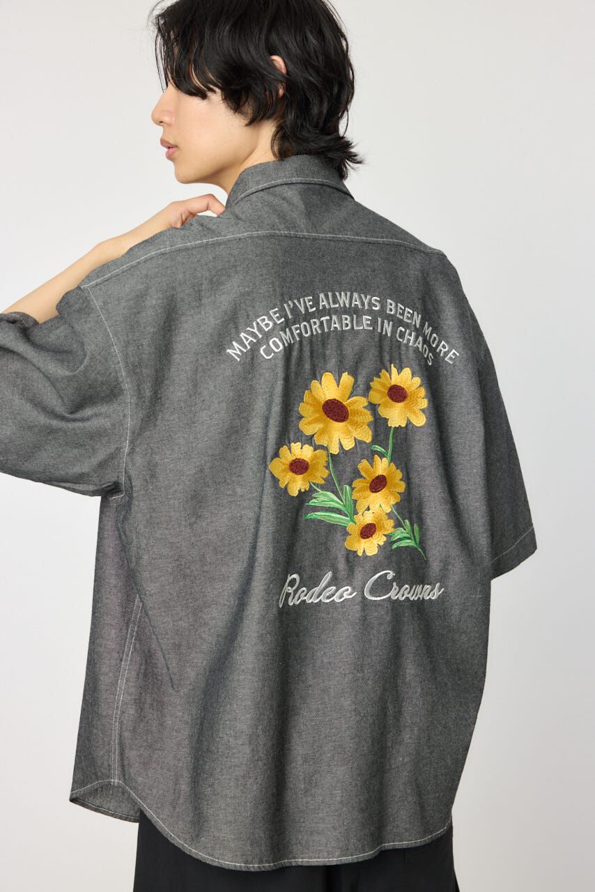 RODEO CROWNS「バックフラワーシャンブレーシャツ」|シャツ・ブラウス|