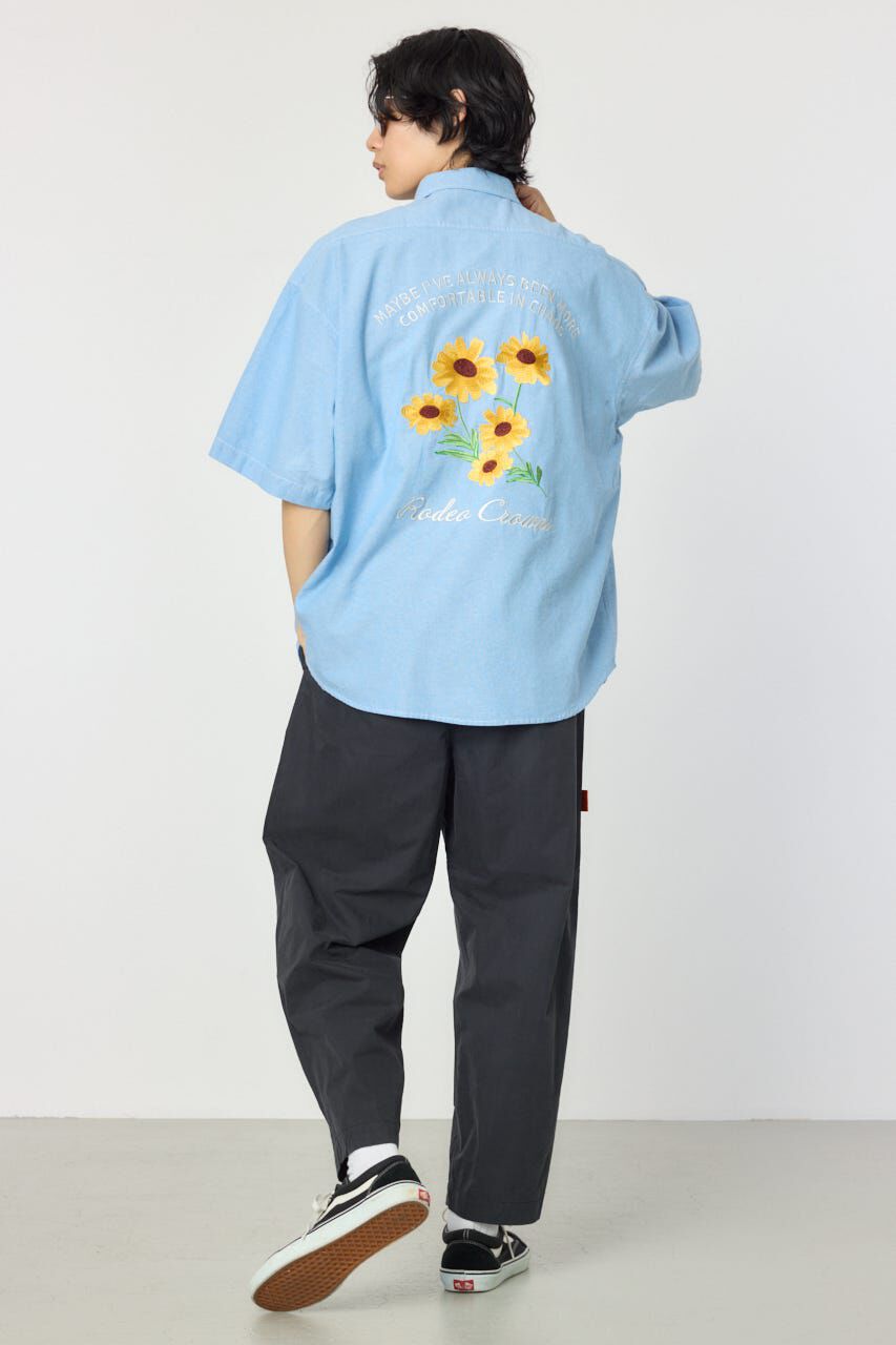 RODEO CROWNS「バックフラワーシャンブレーシャツ」|シャツ・ブラウス|