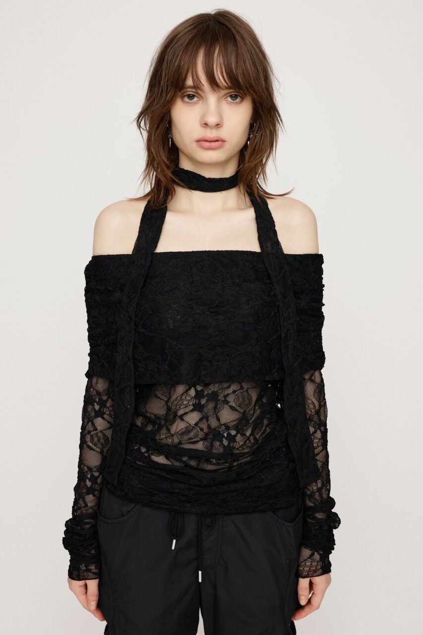 SLY「OFF SHOULDER CUT LACE トップス」|Tシャツ・カットソー|