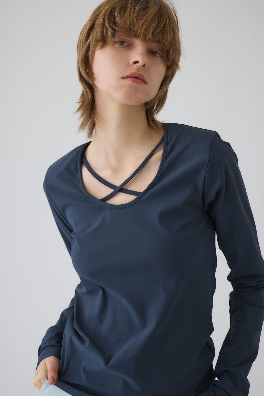 RIM.ARK 「Cross strap skin tops」|Tシャツ・カットソー|GRY