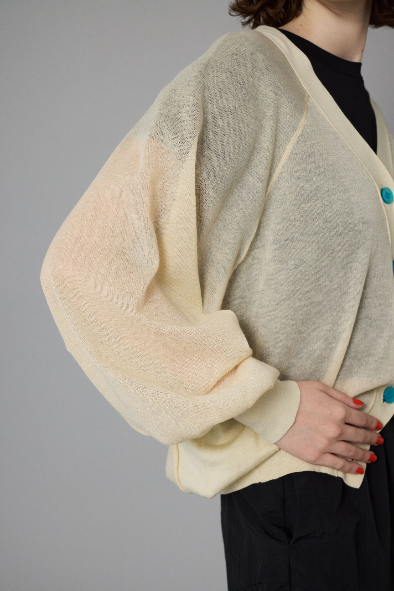 HeRIN.CYE「Color block sheer cardigan」|カーディガン|