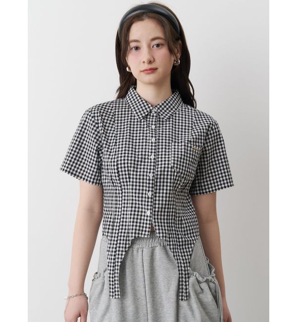 CALNAMUR「CORSET GINGHAM CHECK SHIRTS/コルセットギンガムチェックシャツ」|シャツ・ブラウス|