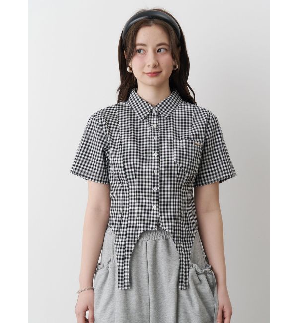 CALNAMUR「CORSET GINGHAM CHECK SHIRTS/コルセットギンガムチェックシャツ」|シャツ・ブラウス|